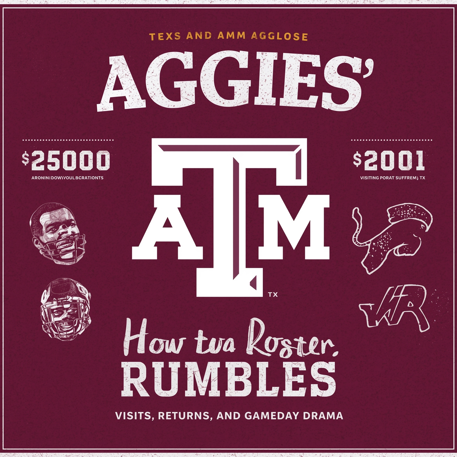 Aggies' Roster Rumbles: Visits, Returns, and Gameday Drama - painting of Texas A&M Aggies football, basketball venue