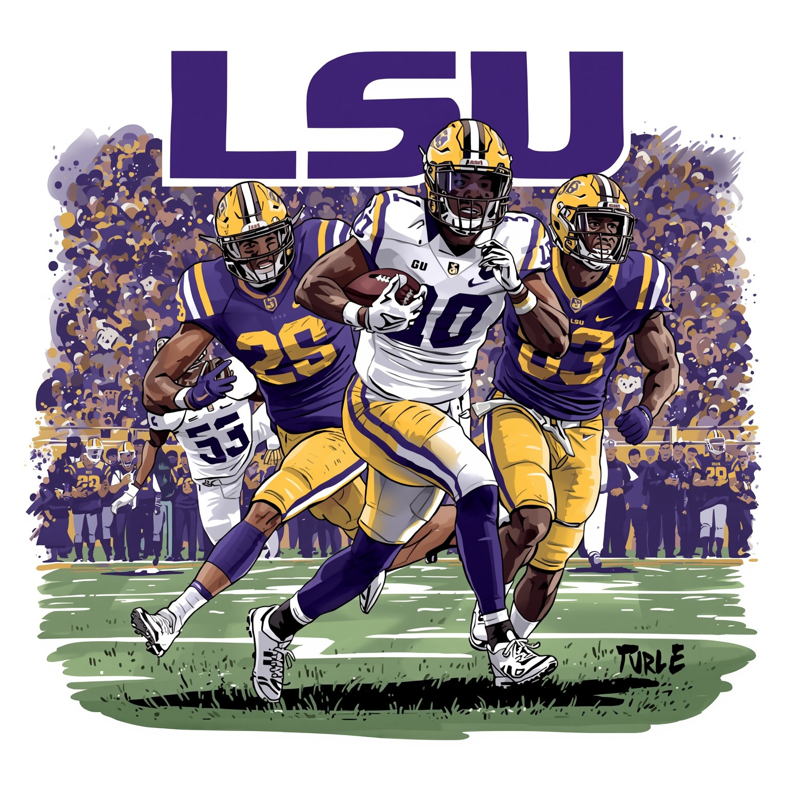 LSU Tigers' Roster Shakeup: Transfers & Elite Recruit - painting of LSU Tigers football venue