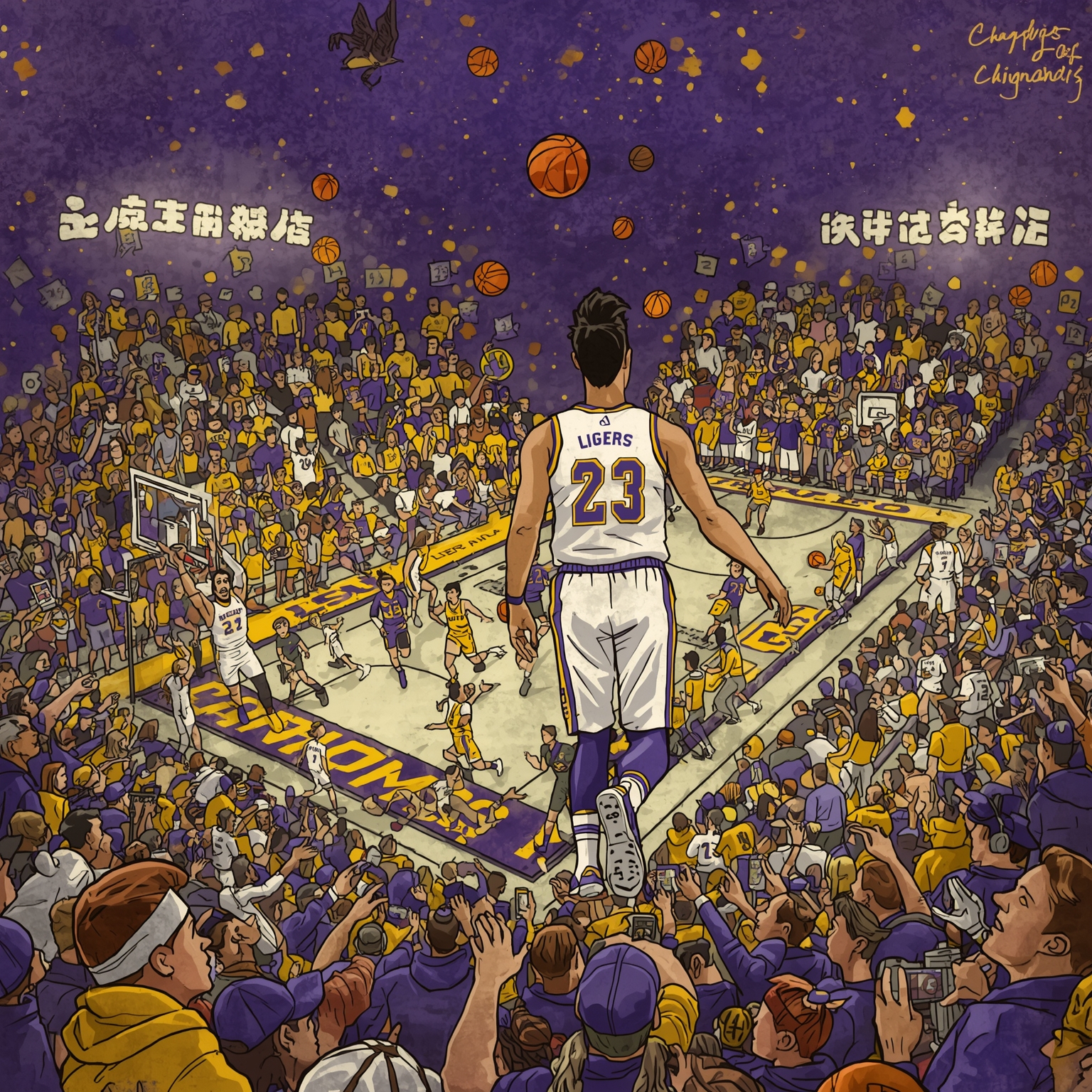 LSU's Transfer Portal Madness And Women's Basketball Clash - painting of LSU Tigers football,basketball venue