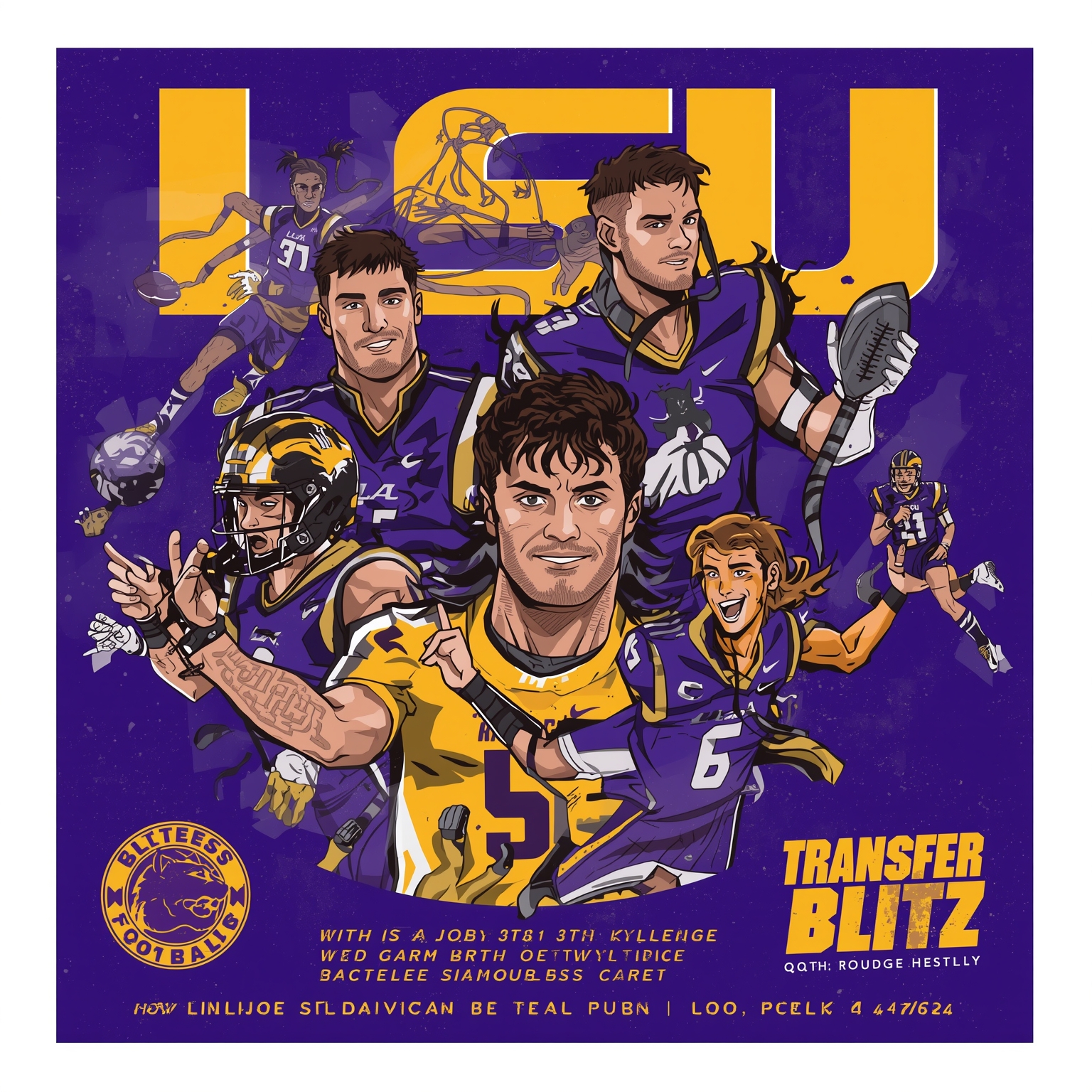 LSU’s Transfer Blitz: QB Shuffle and WR Gem - painting of LSU Tigers football venue