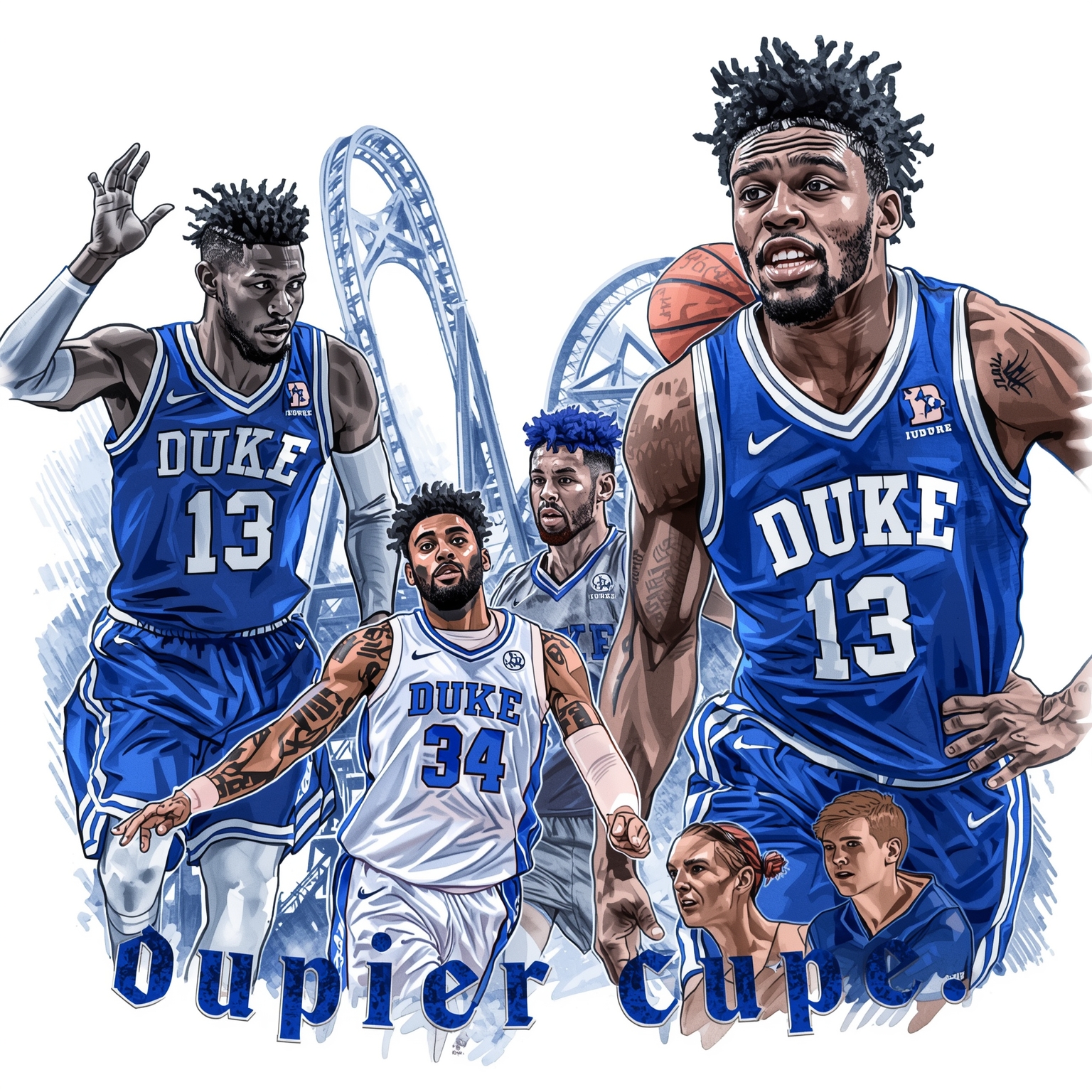 Duke’s Rollercoaster: Scares, Awards, and Transfer Drama - painting of Duke Blue Devils basketball venue