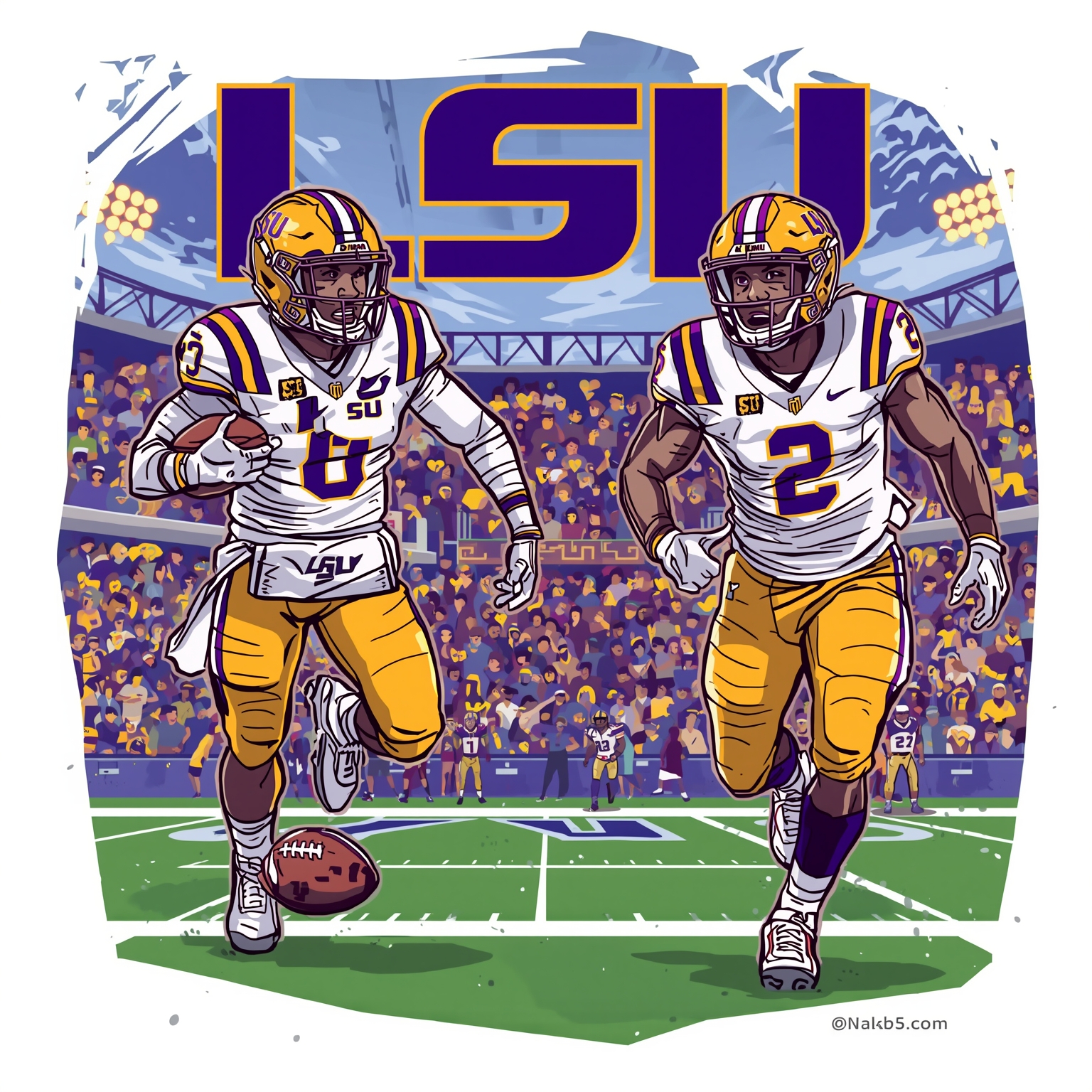 LSU’s Transfer Portal Frenzy: From Ole Miss to Michigan - painting of LSU Tigers football venue