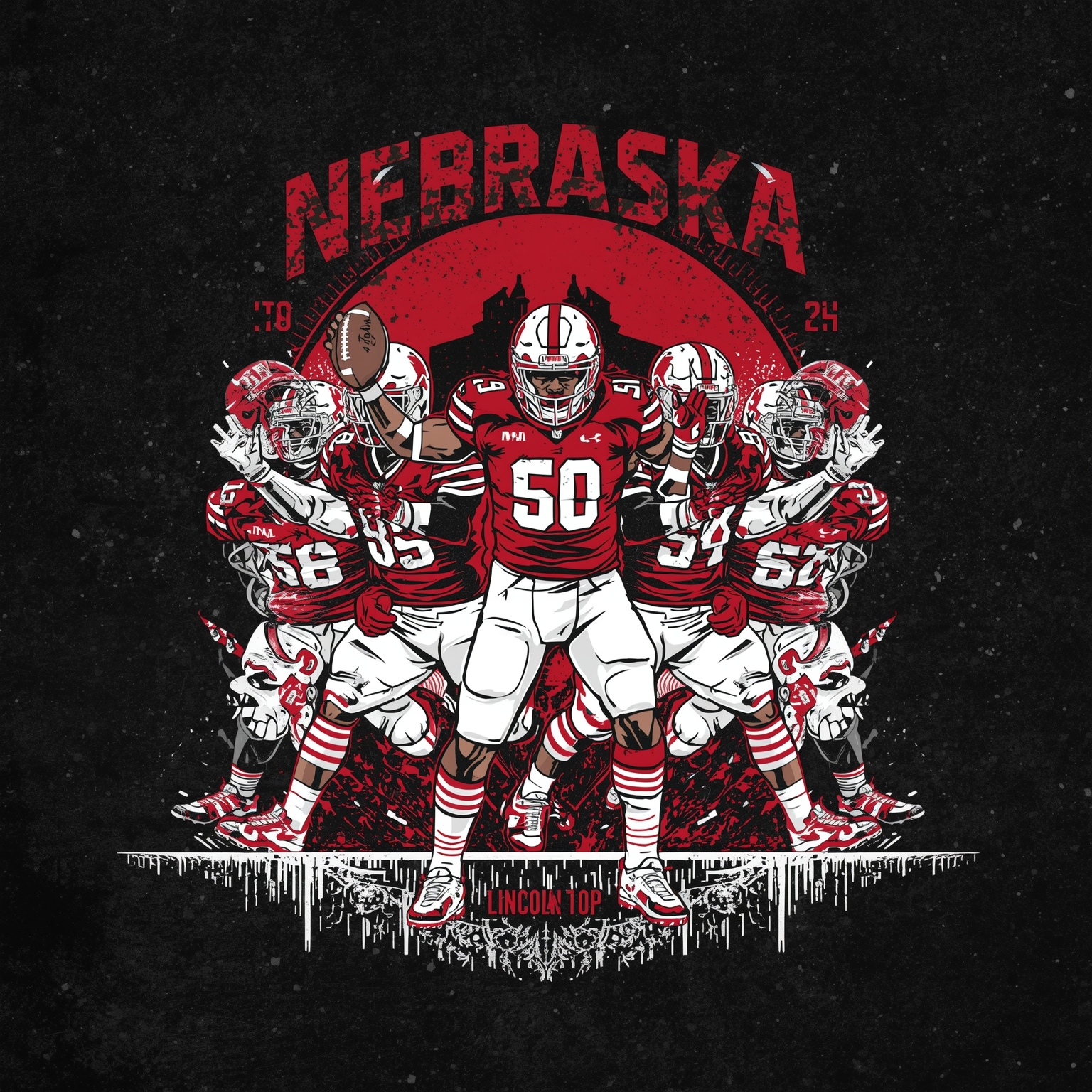 Nebraska Linemen Jump Ship Through Transfer Portal - painting of Nebraska Cornhuskers football venue