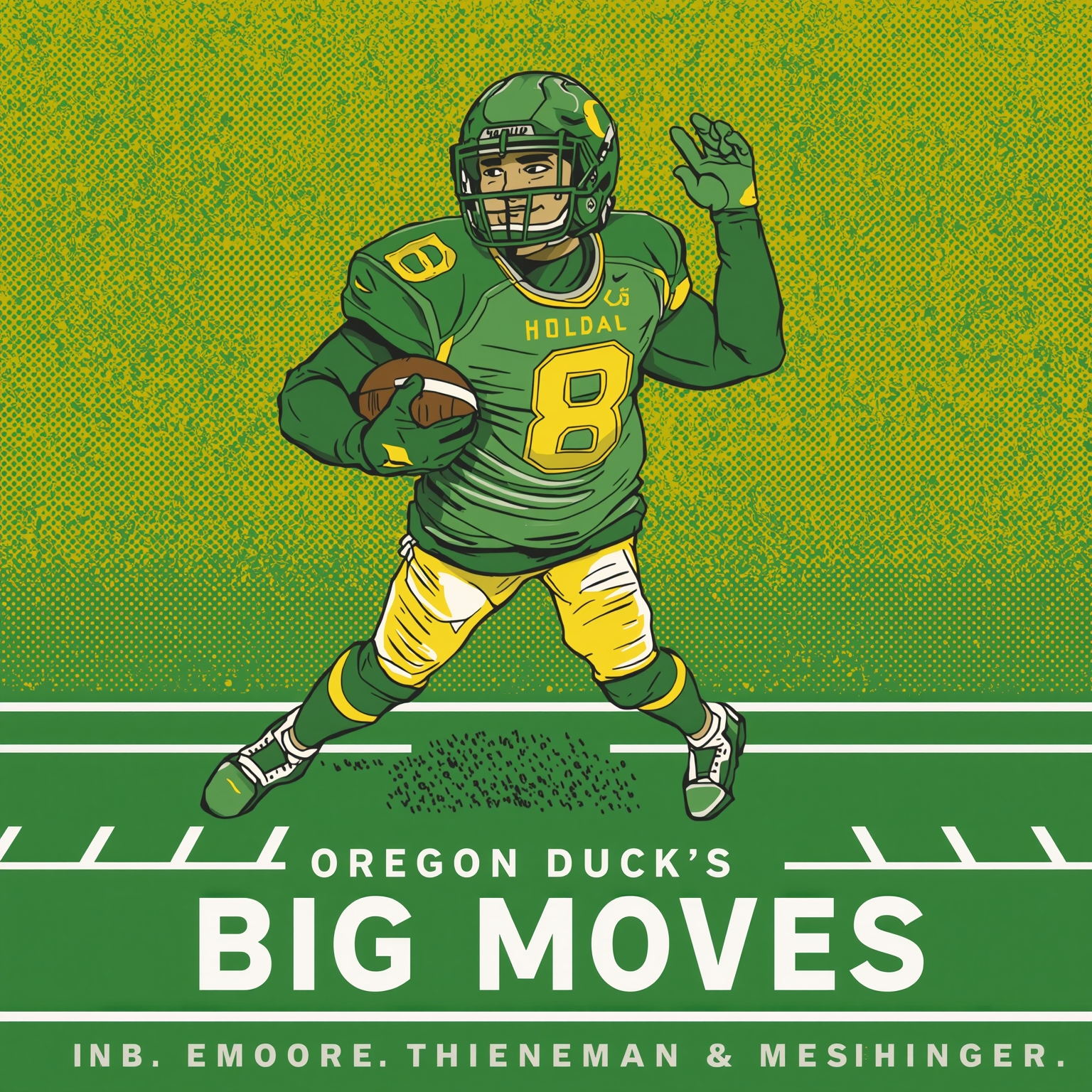 Oregon Ducks’ Big Moves: Moore, Thieneman & Mehringer - painting of Oregon Ducks football venue