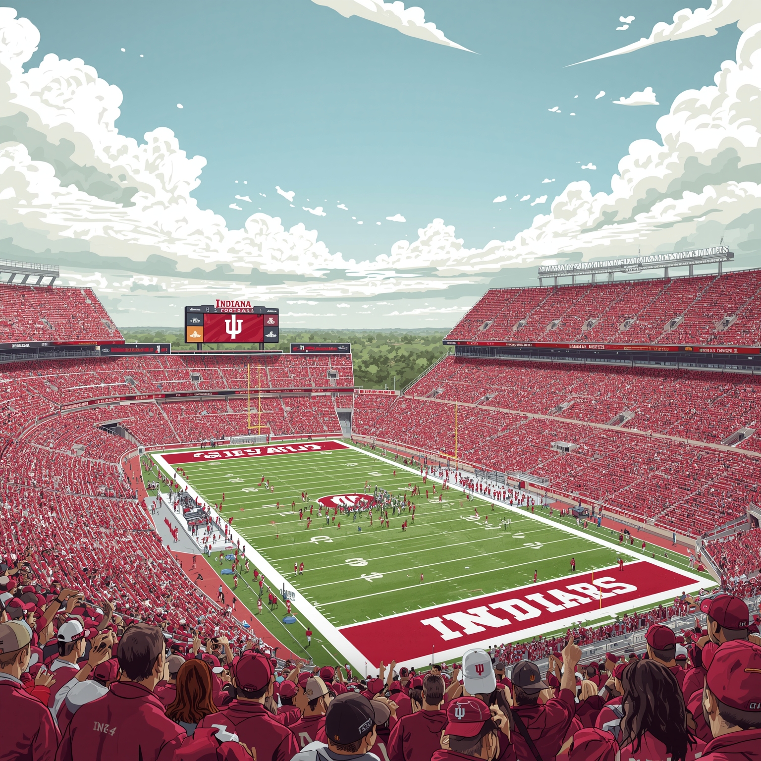 Indiana Football’s Championship Run and Transfer Boost - painting of Indiana Hoosiers football venue