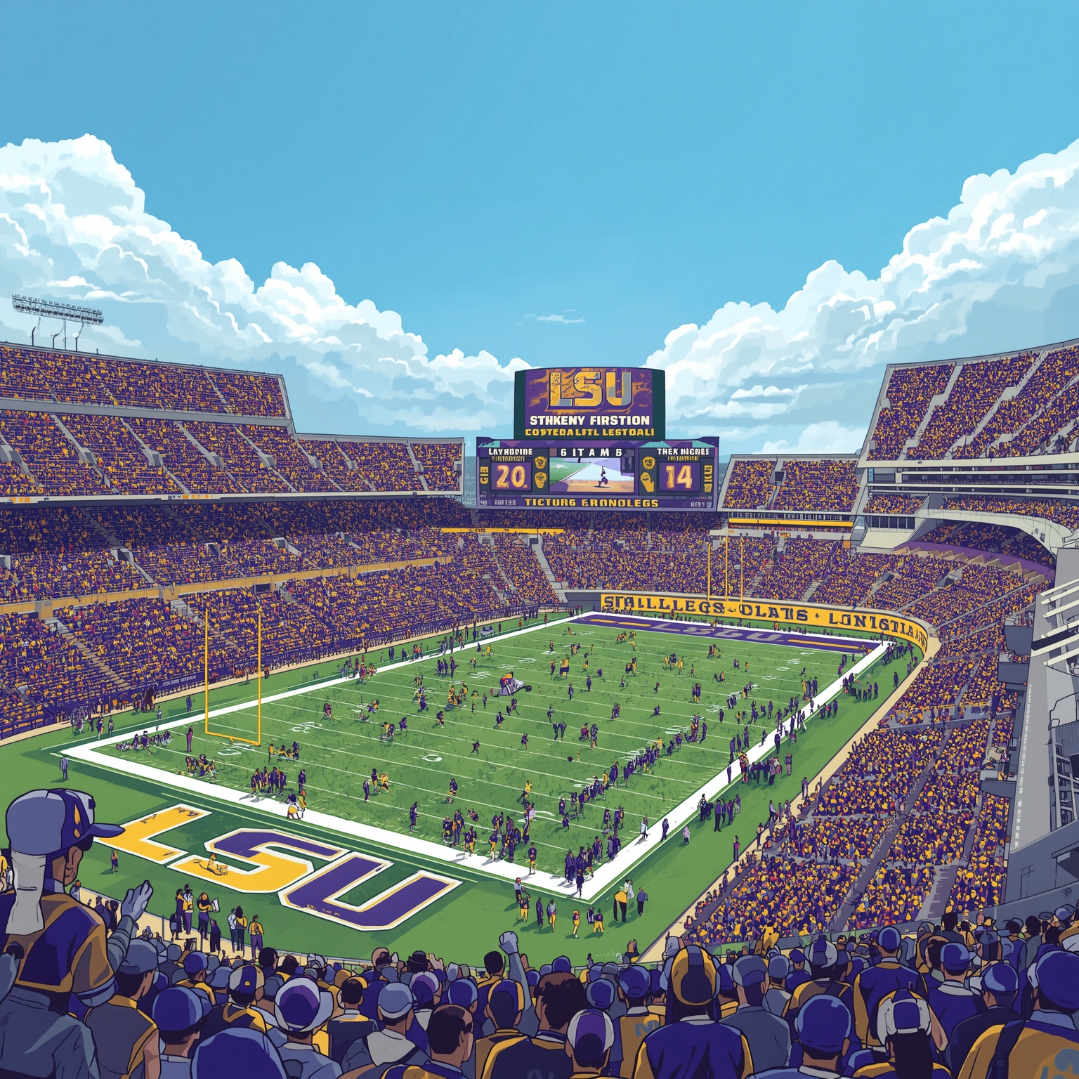 Kiffin’s LSU Portal Class: The Ultimate Talent Haul - painting of LSU Tigers football venue