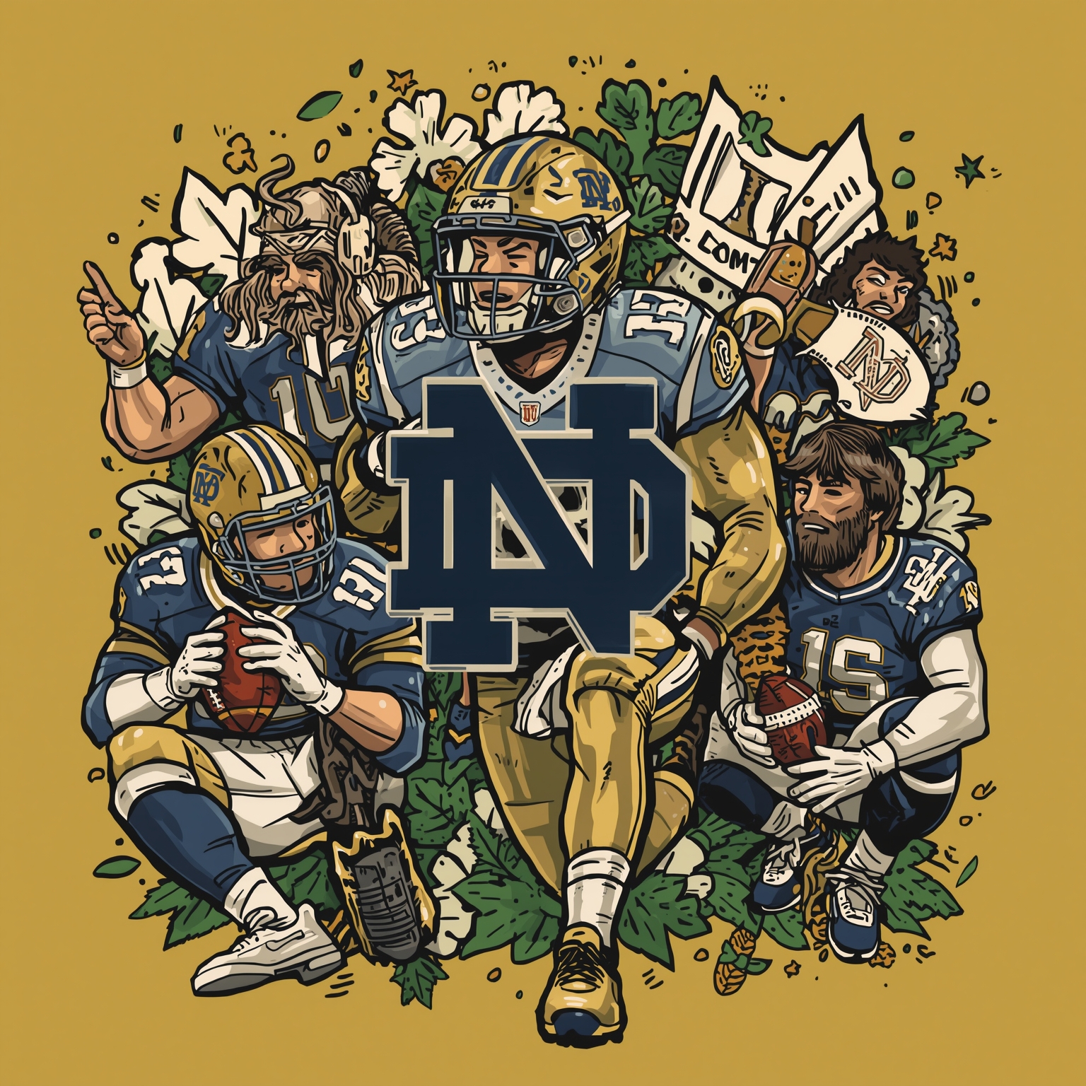 Notre Dame’s Transfer Portal Power Rankings - painting of Notre Dame Fighting Irish football venue