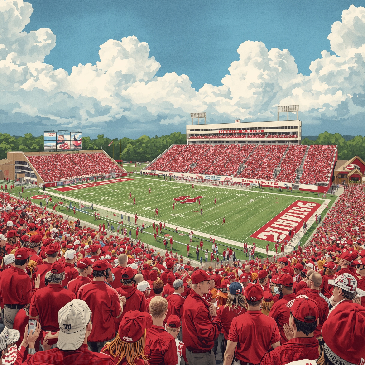 Hoosiers’ Rise: From Finebaum’s Doubt to Title Test - painting of Indiana Hoosiers football venue