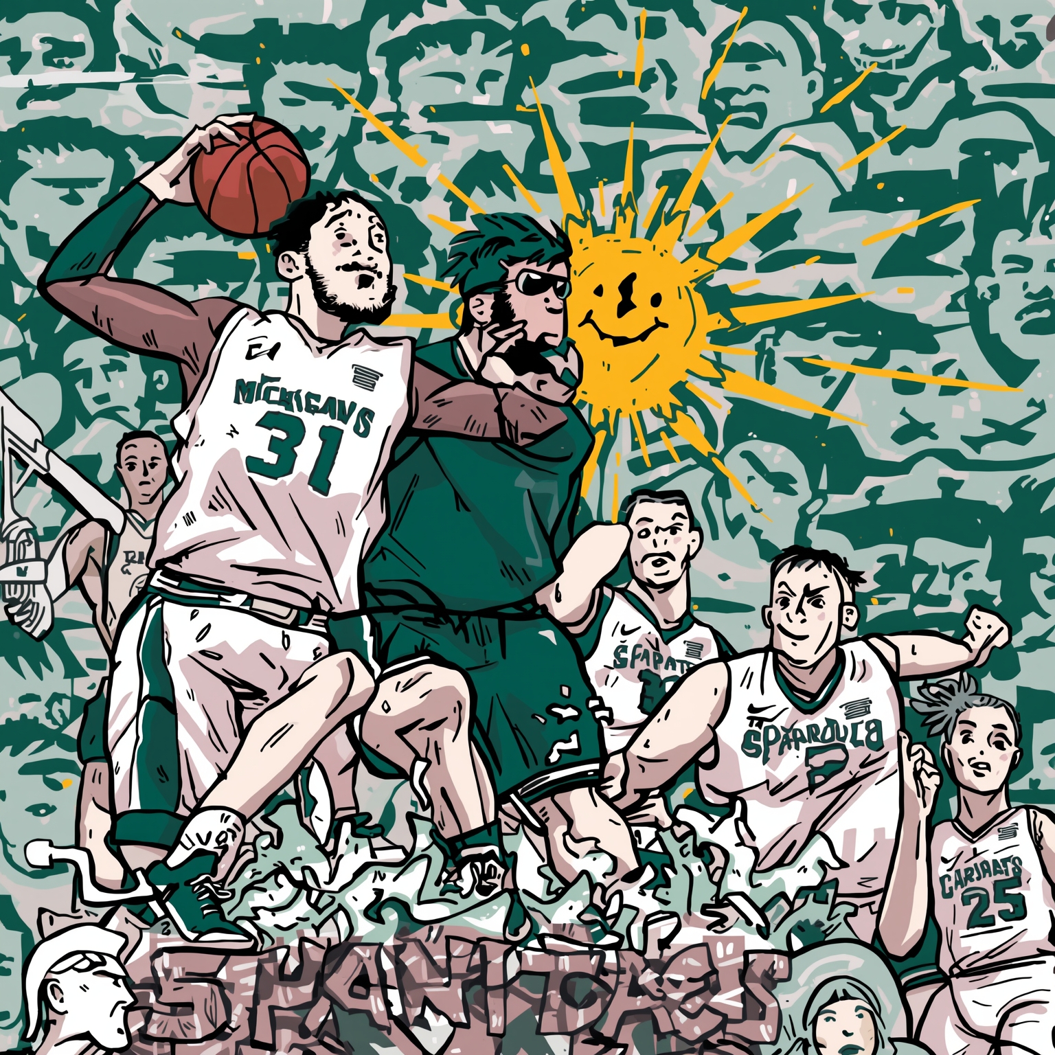 3 Takeaways from MSU’s Crushing Win Over Washington - painting of Michigan State Spartans basketball venue