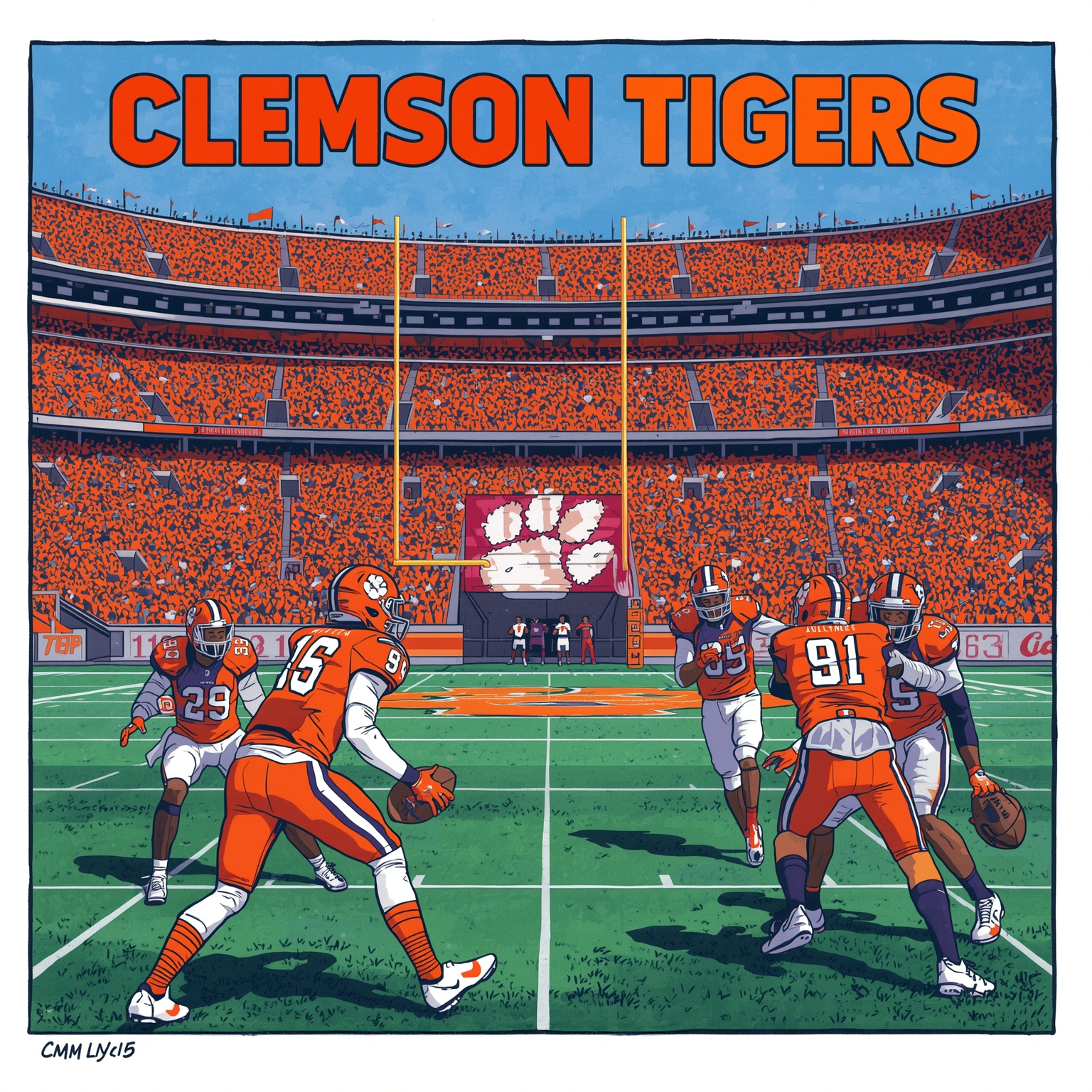 Clemson Tigers Target Transfers for Defensive Line and QB - painting of Clemson Tigers football venue