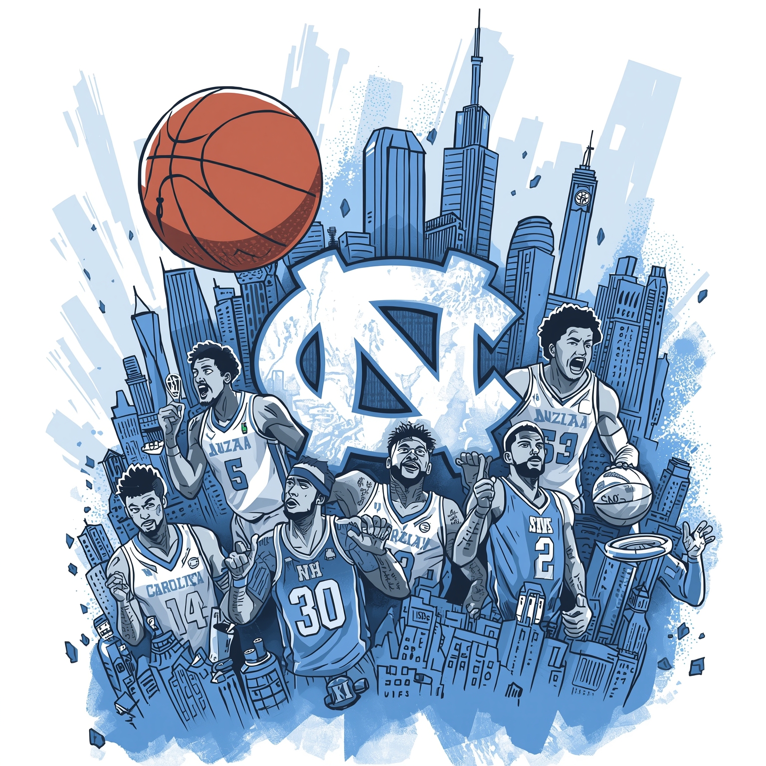 Tar Heels Turmoil: From Coach’s Diagnosis to Clutch Snubs - painting of North Carolina Tar Heels basketball venue