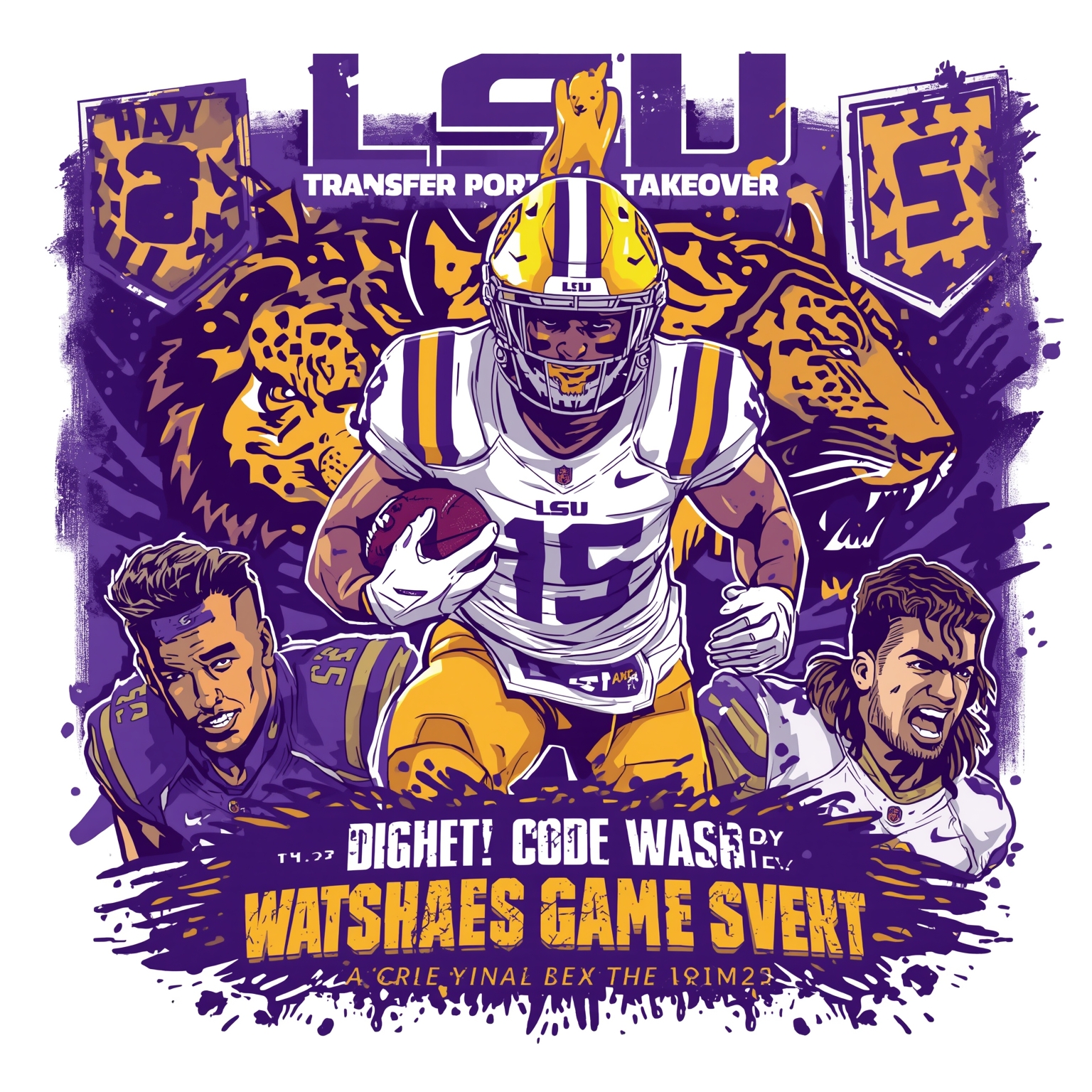 Gridiron Gold Rush: LSU’s Transfer Portal Takeover - painting of LSU Tigers football venue