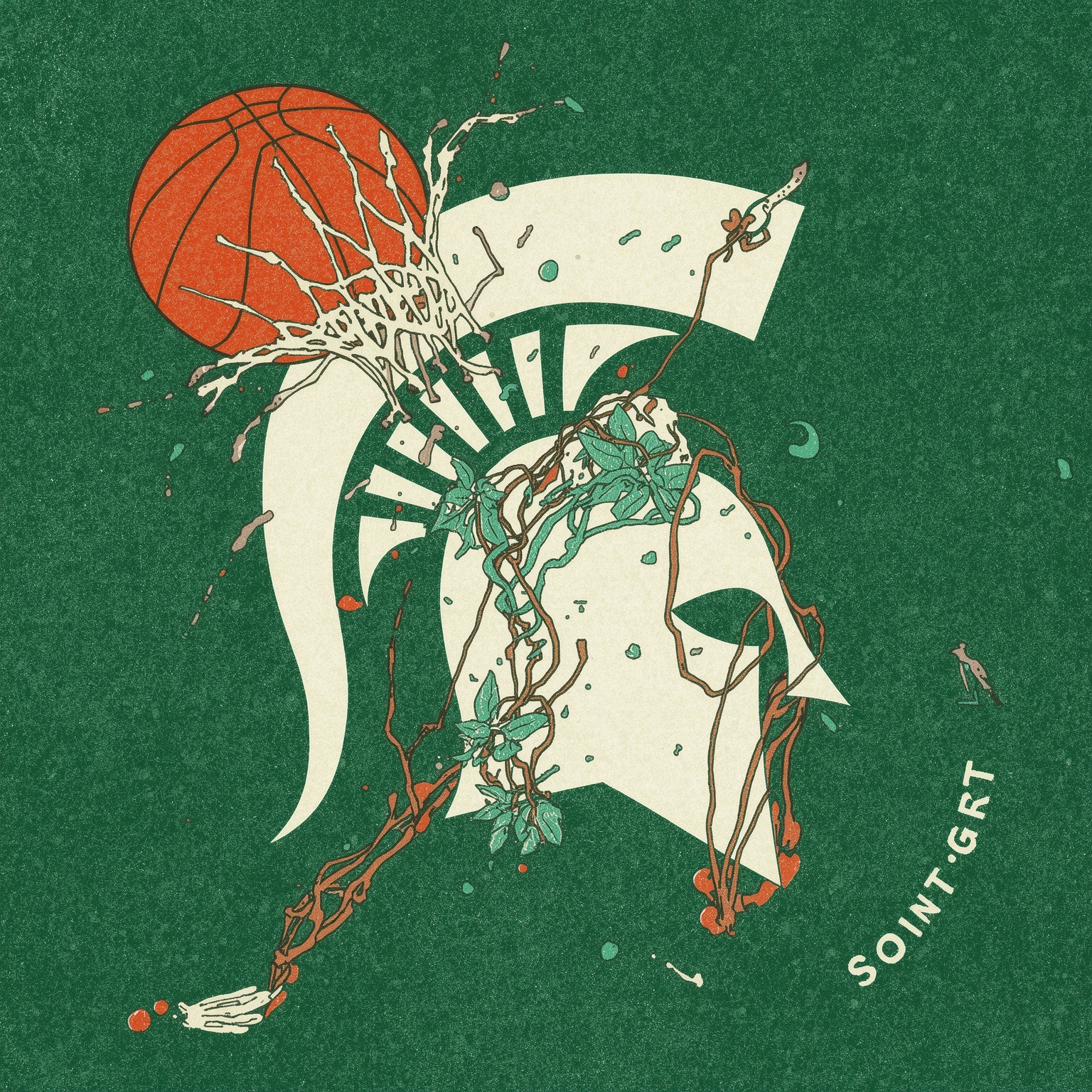 Spartans’ West Coast Swing: Injuries, Predictions & Recruits - painting of Michigan State Spartans basketball,football venue