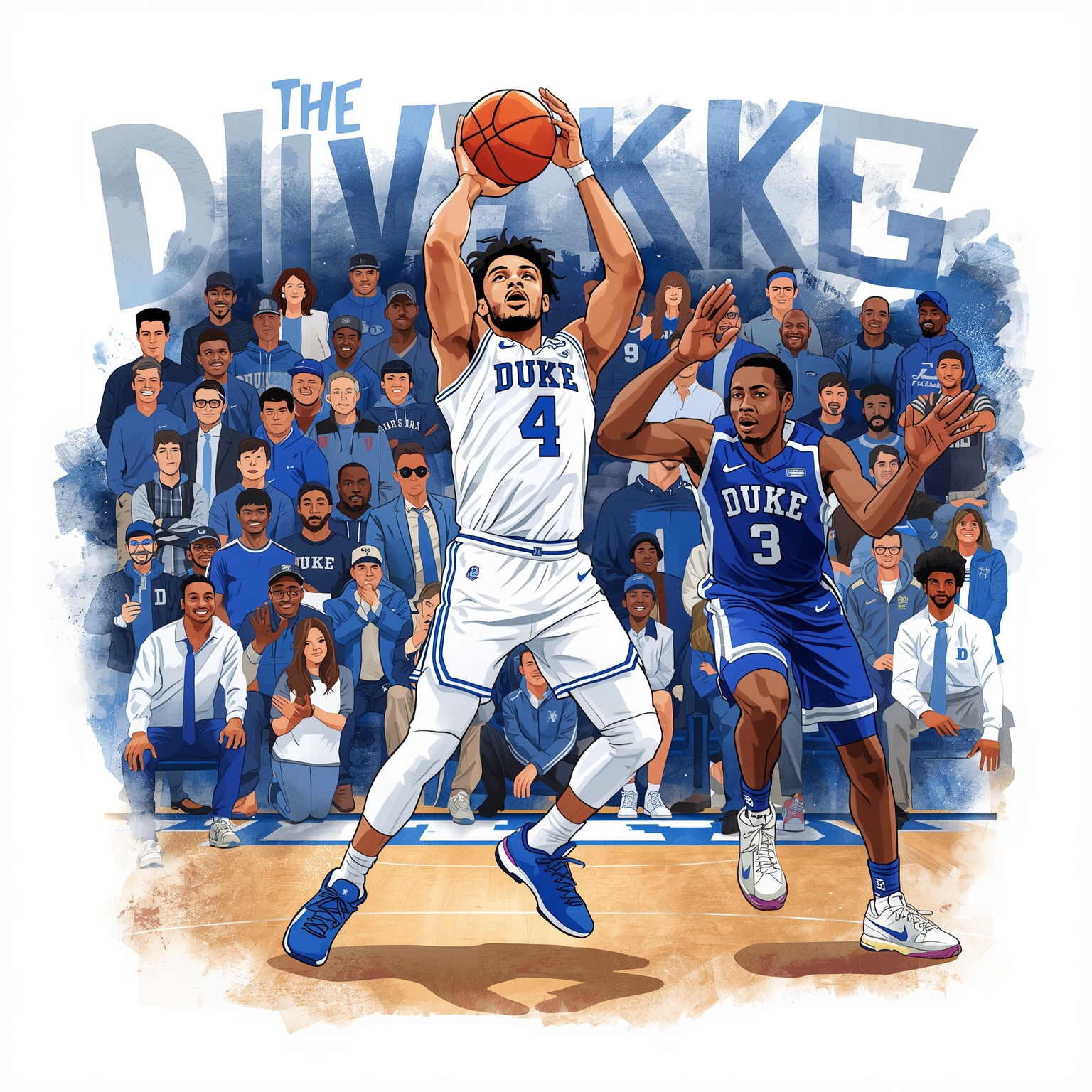 Blue Devils’ Court Command and QB Departure Drama - painting of Duke Blue Devils basketball, football venue