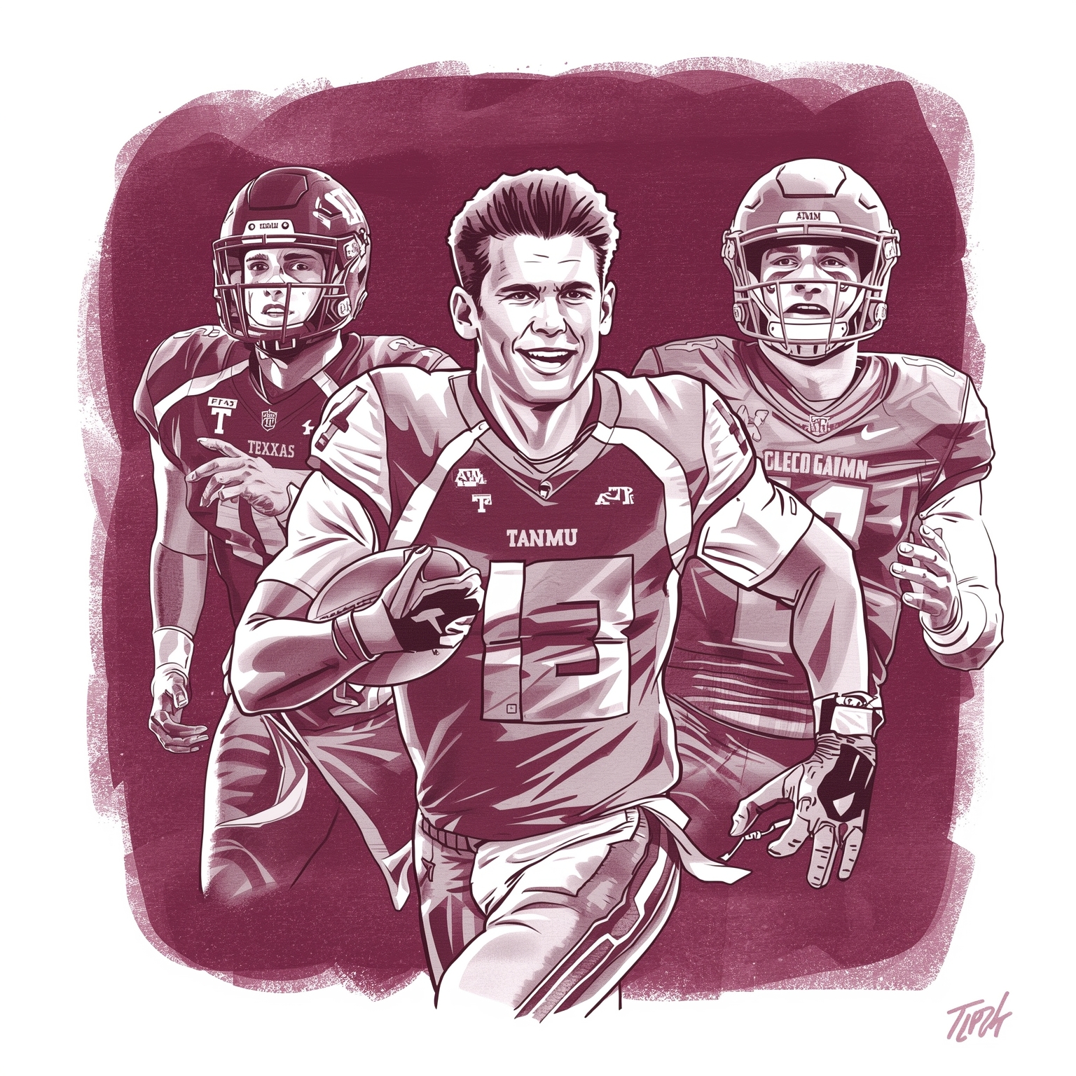 Aggies’ Future: Recruits and Coaches on the Rise - painting of Texas A&M Aggies football venue