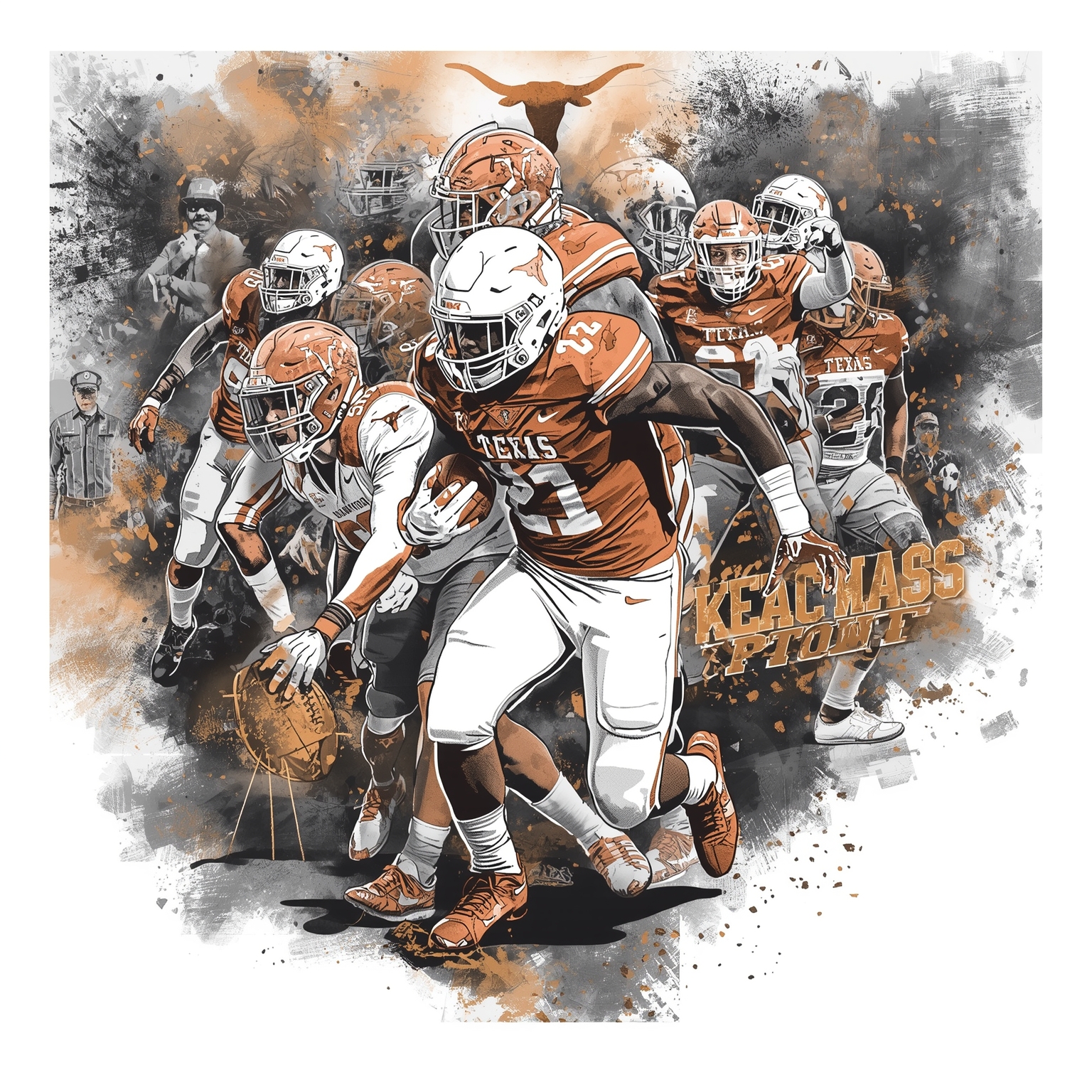 Longhorns Reload: Transfers, Recruits and Honors - painting of Texas Longhorns football, softball venue