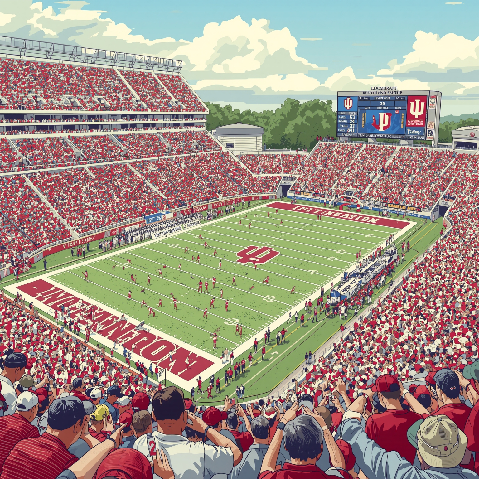 Indiana Football's Draft, Rankings, Apology, and LinkedIn - painting of Indiana Hoosiers football venue