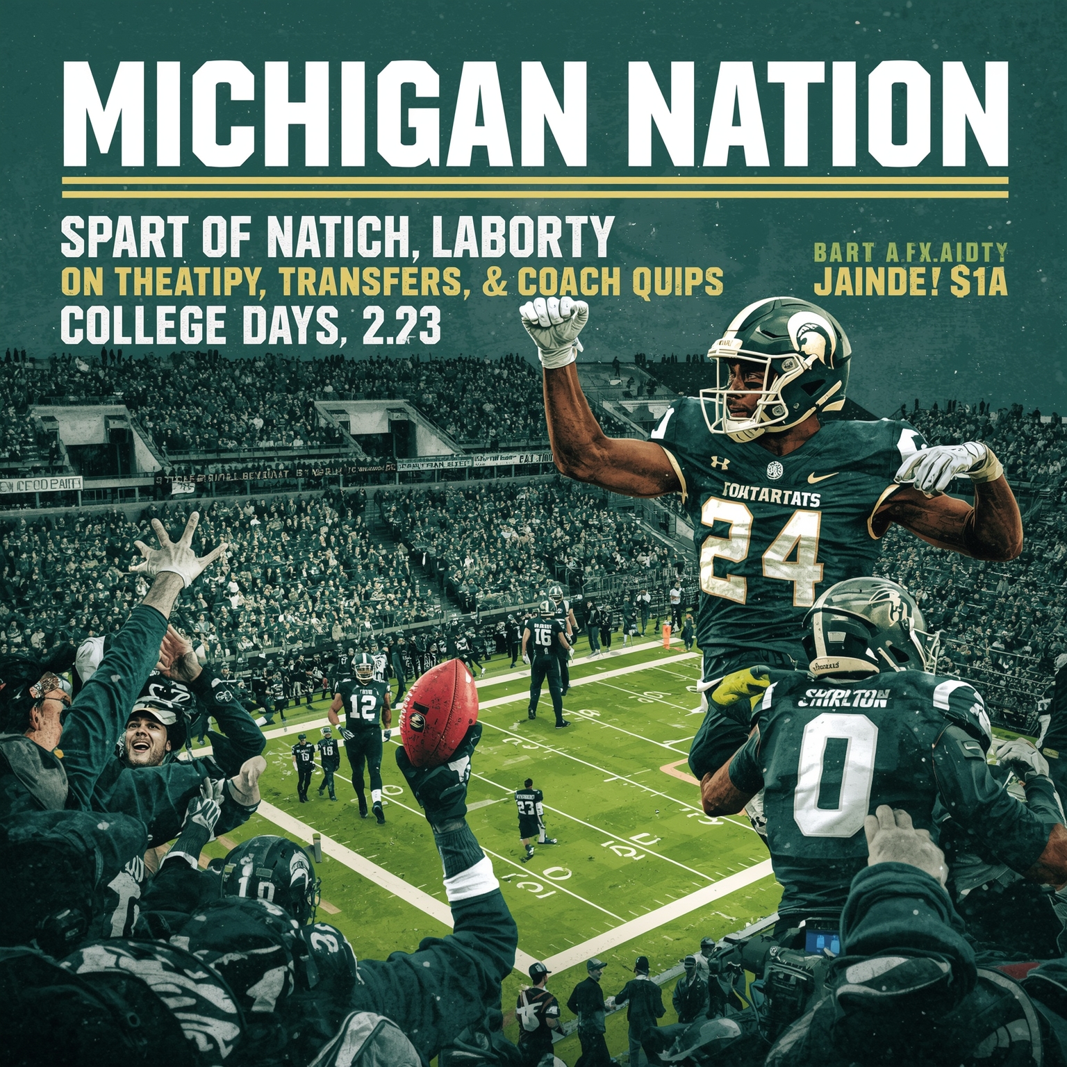Spartan Nation: QB Depth, Transfers, Brackets & Coach Quips - painting of Michigan State Spartans football,basketball venue