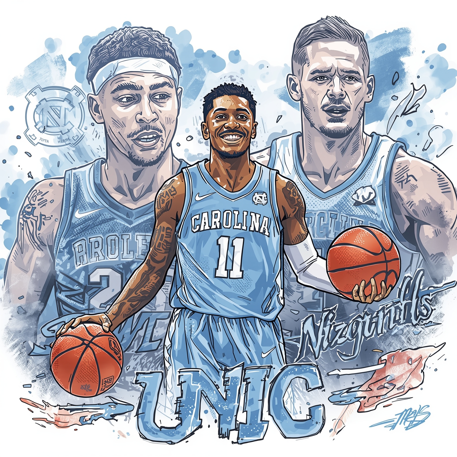 UNC Upsets Virginia: Strategy, Reactions & Wilson Range - painting of North Carolina Tar Heels basketball venue