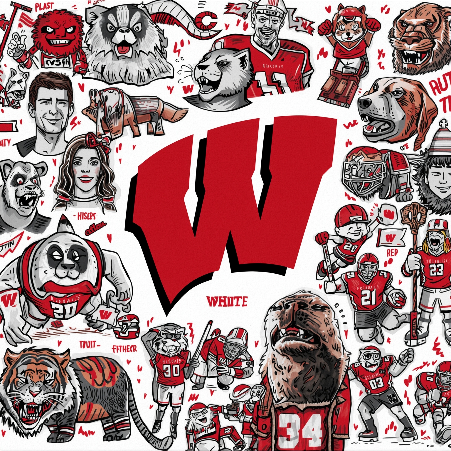 Badgers' Big Moments: Trojan Test, Recruits and Olympics - painting of Wisconsin Badgers basketball, football, hockey venue