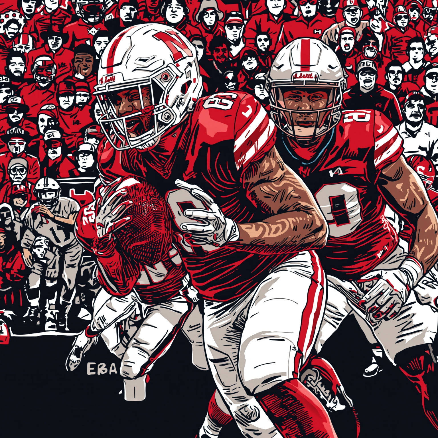 Nebraska Aims for Top Seed and Secures OL Prospect - painting of Nebraska Cornhuskers football,basketball venue