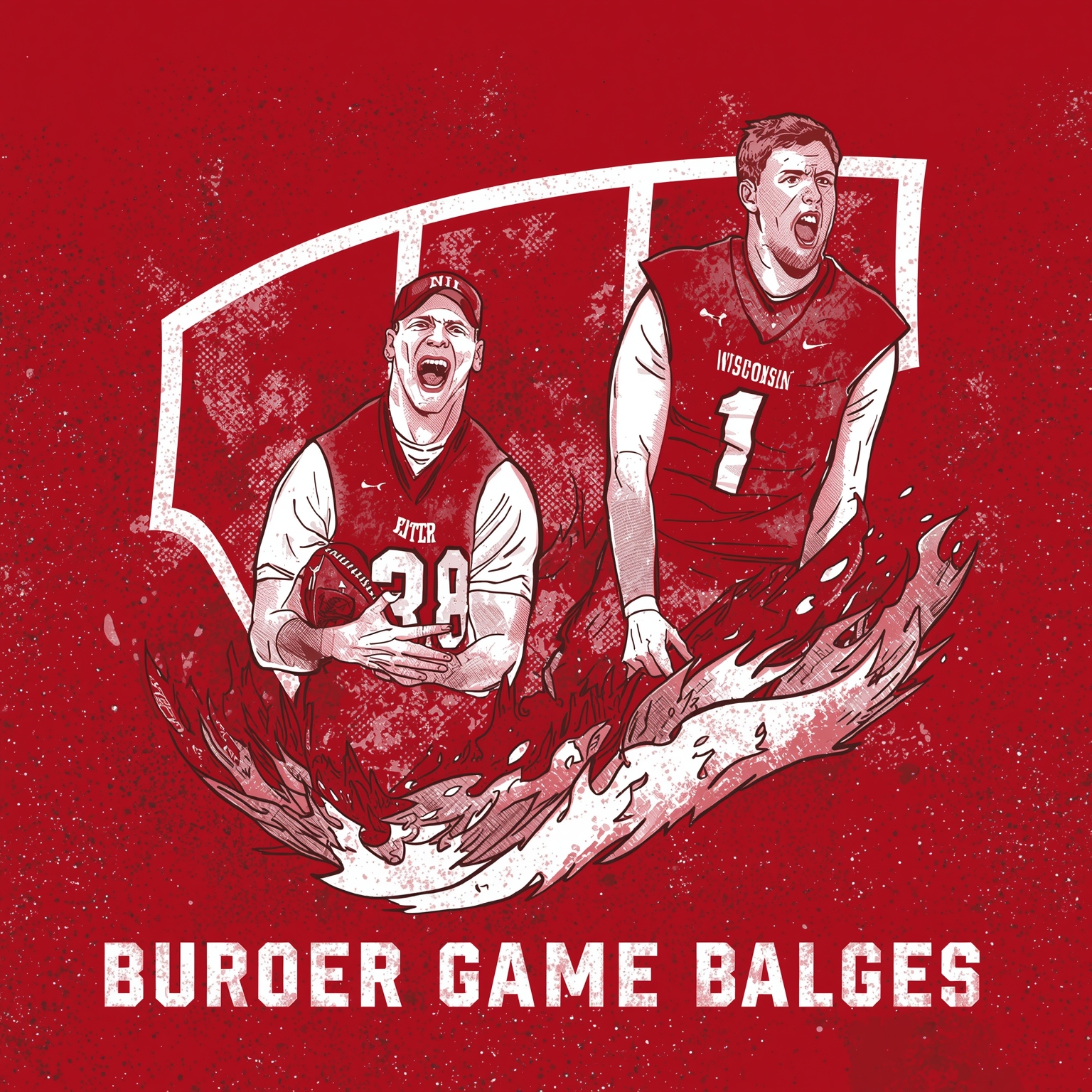 Wisconsin Upheaval: Loss, Super Bowl Surge & Chancellor Exit - painting of Wisconsin Badgers basketball, football venue