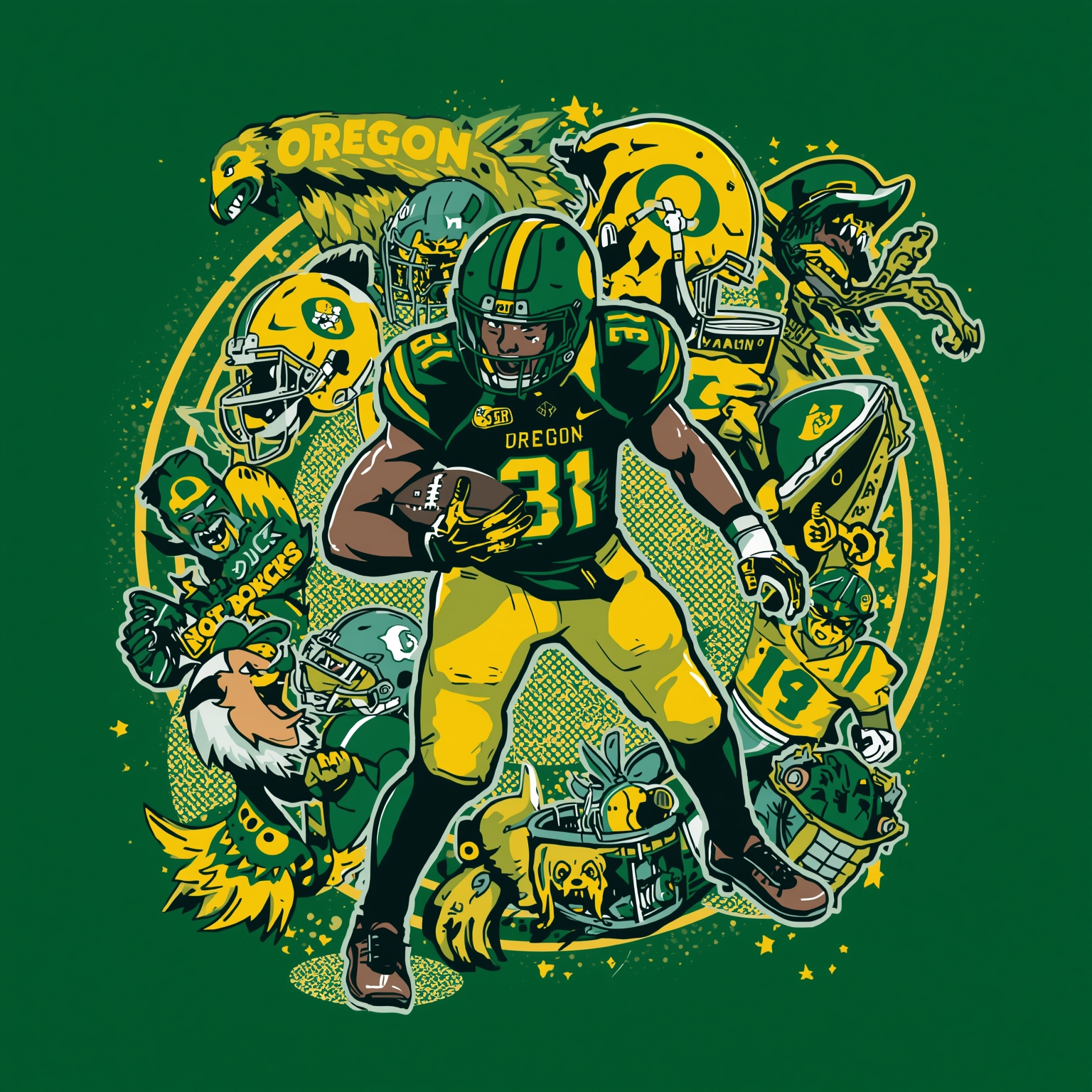 Oregon Ducks' Recruiting Frenzy and Coaching Drama - painting of Oregon Ducks football venue