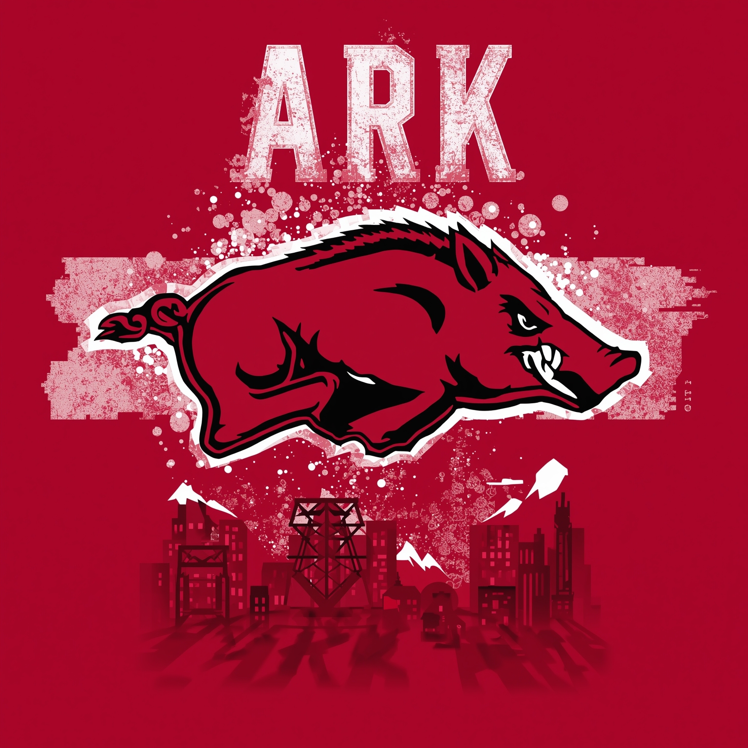 Arkansas Hogs Navigate SEC Race and Recruiting Buzz - painting of Arkansas Razorbacks basketball venue