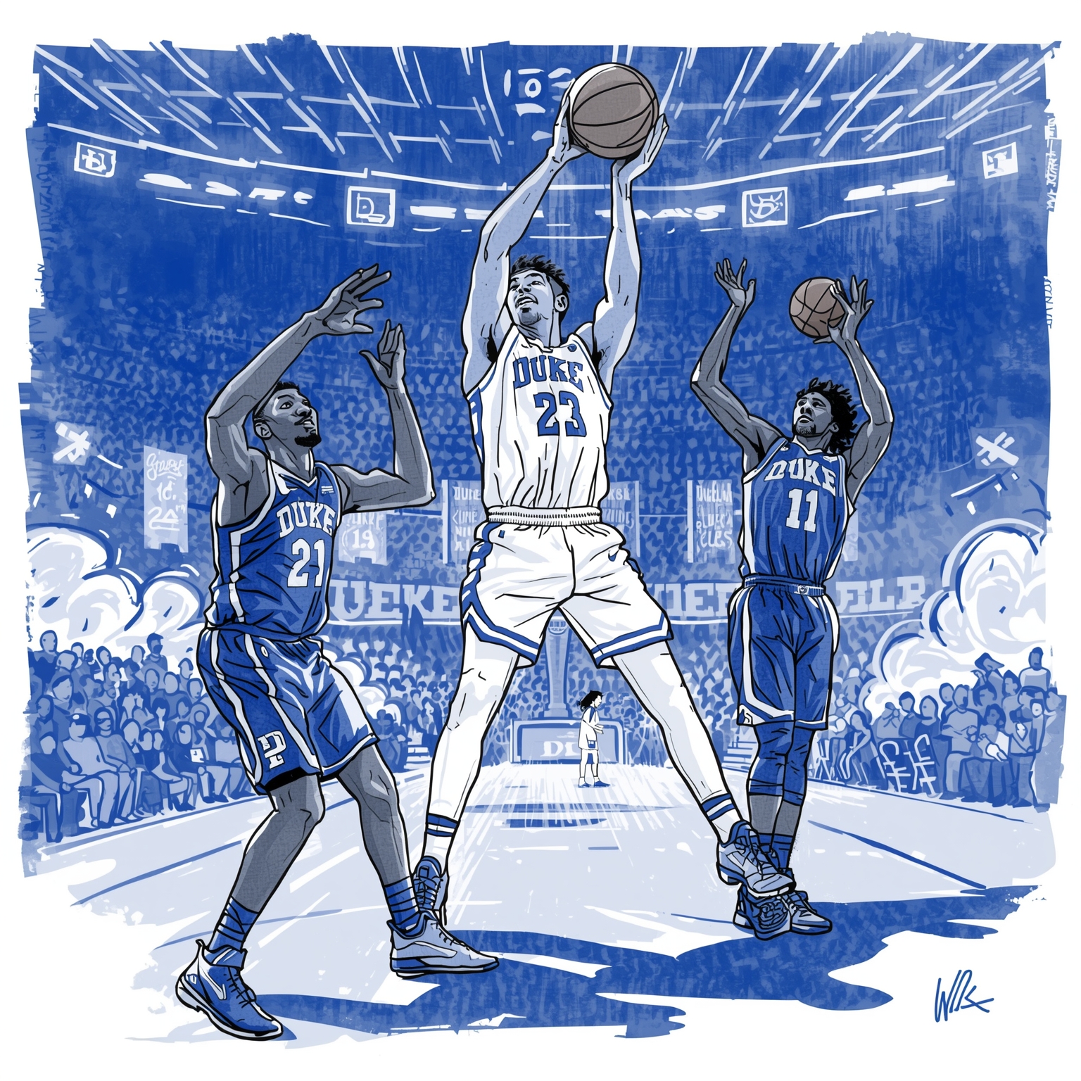 Blue Devils’ Unstoppable Reign Continues - painting of Duke Blue Devils basketball venue