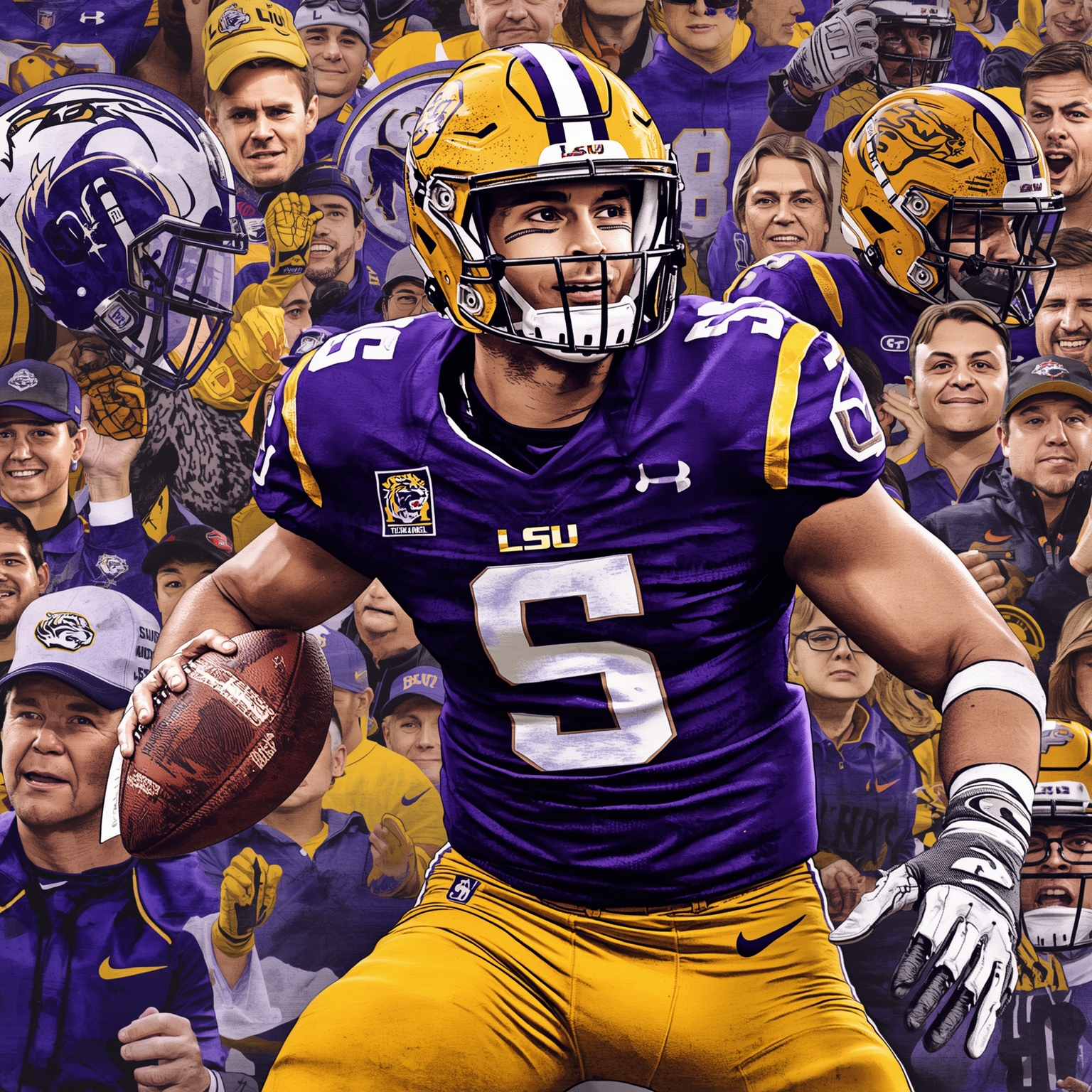 Top-Paid LSU OC Nixes NFL Pursuit, Sticks with Kiffin - painting of LSU Tigers football venue