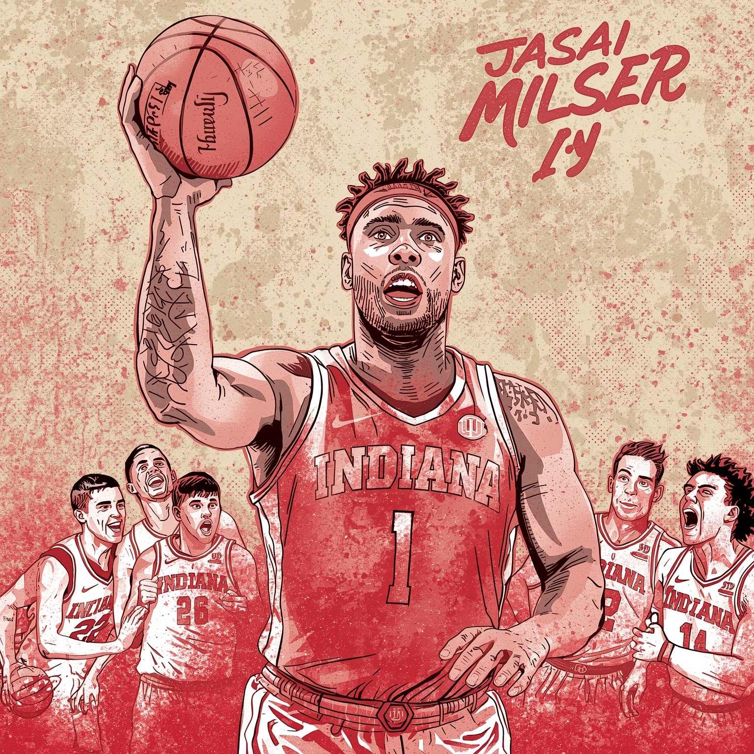 Jasai Miles Ignites Hoosiers with Timely Breakout - painting of Indiana Hoosiers basketball venue