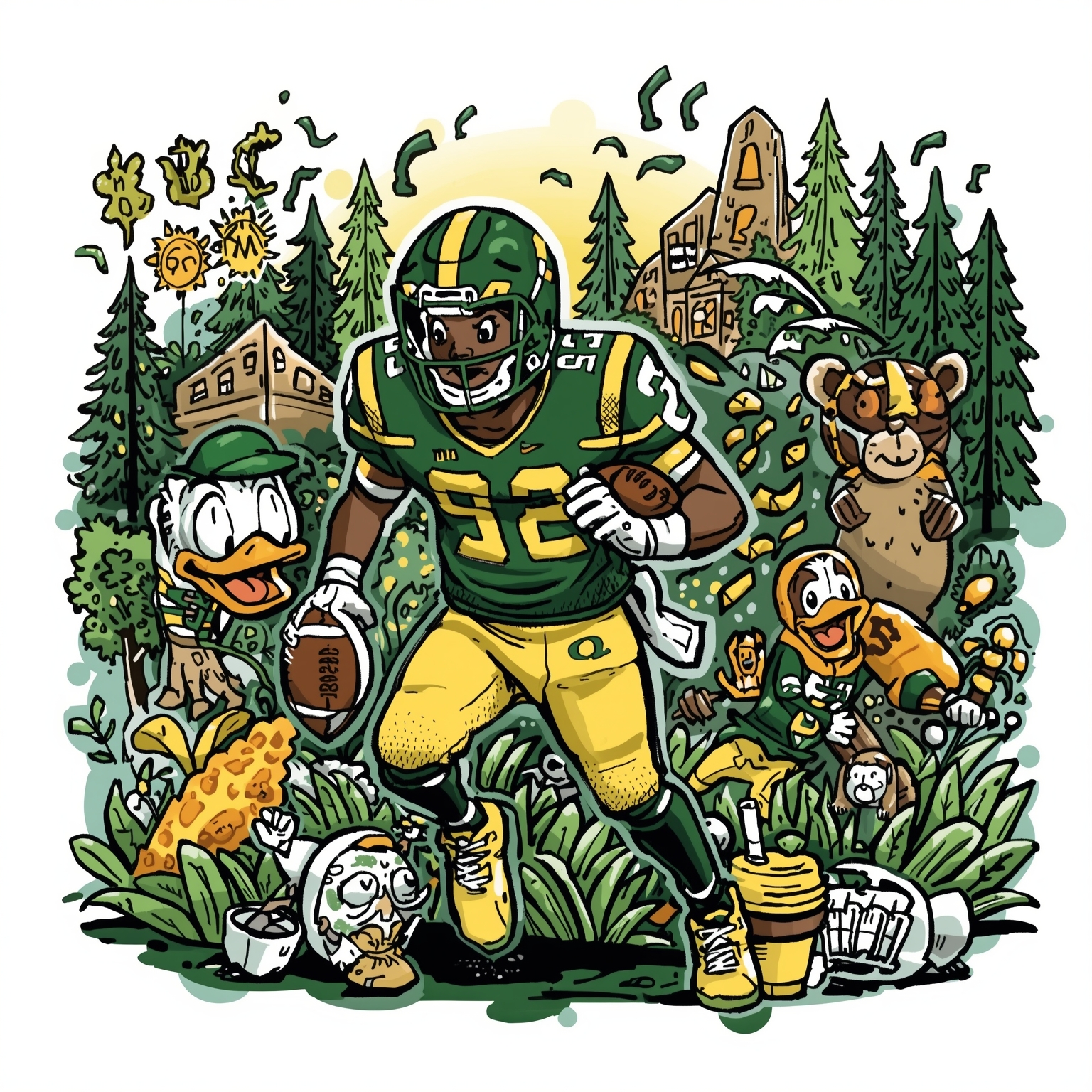 Oregon Ducks: Spending, Offseason Grind, Transfer Drama - painting of Oregon Ducks football venue