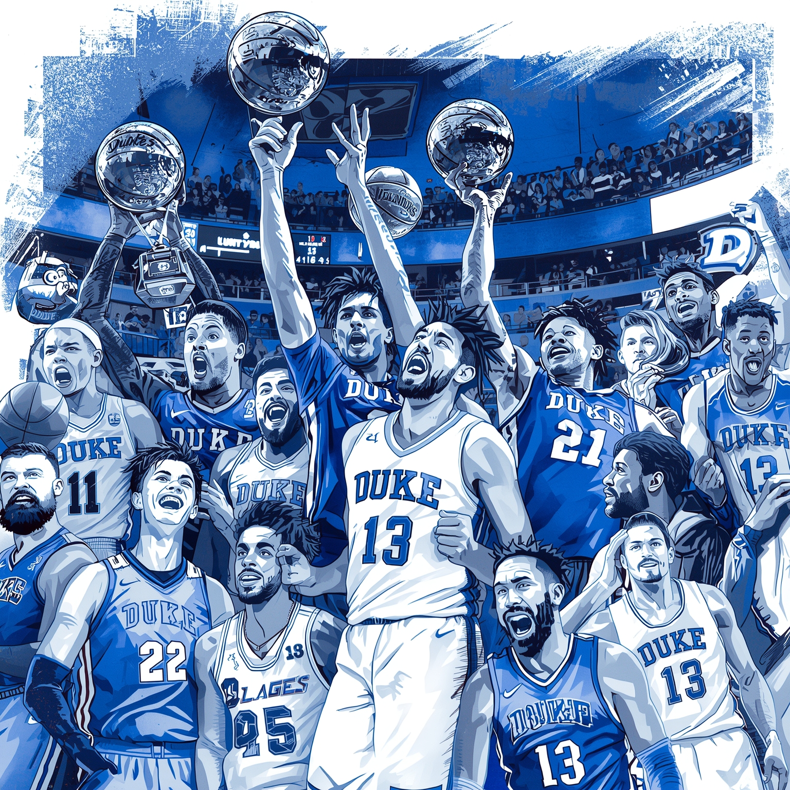 Duke’s Dynasty Tested: Boozer vs. UNC and Scheyer Sleights - painting of Duke Blue Devils basketball venue