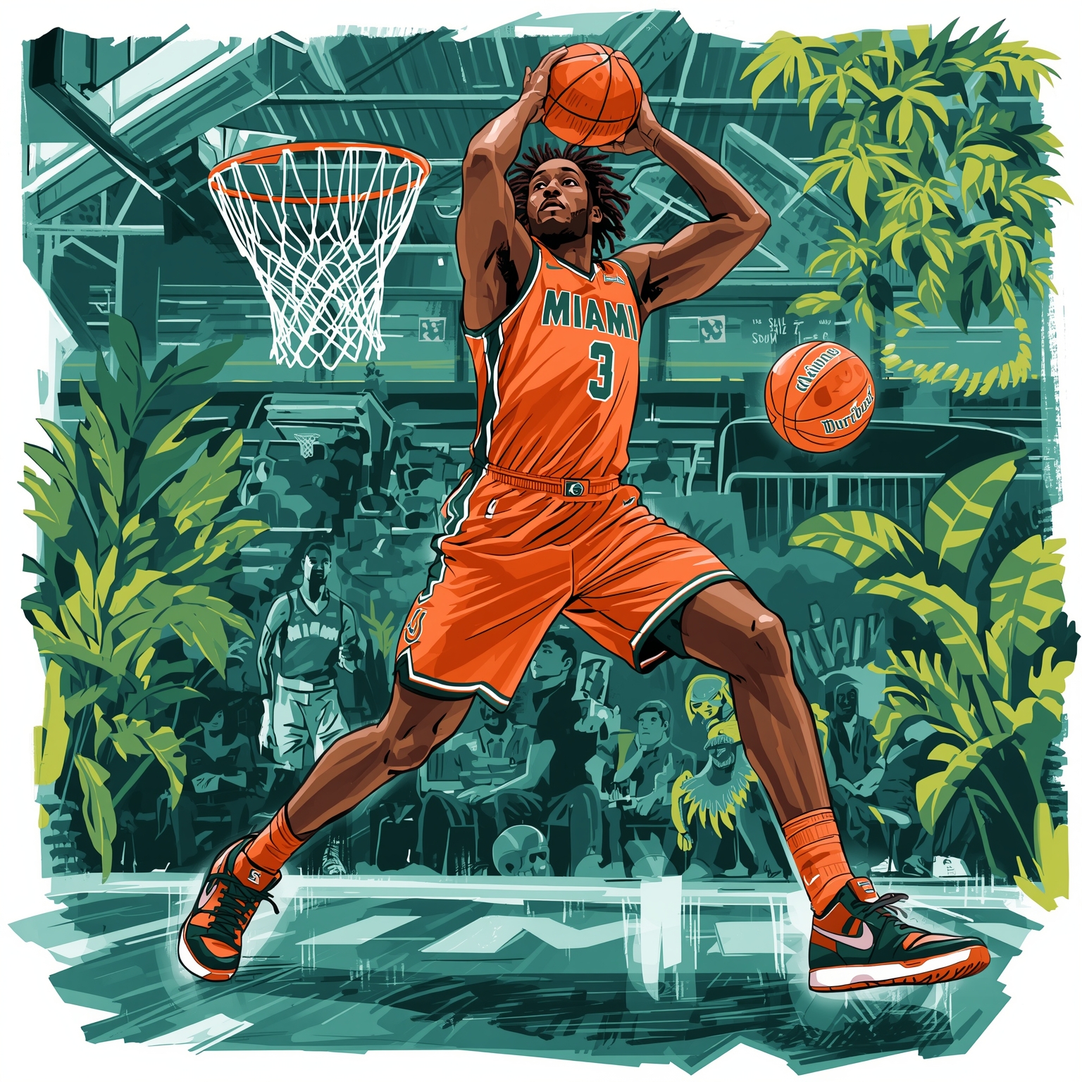 Miami Hurricanes’ Midseason NCAA Tournament Prospects - painting of Miami Hurricanes basketball venue