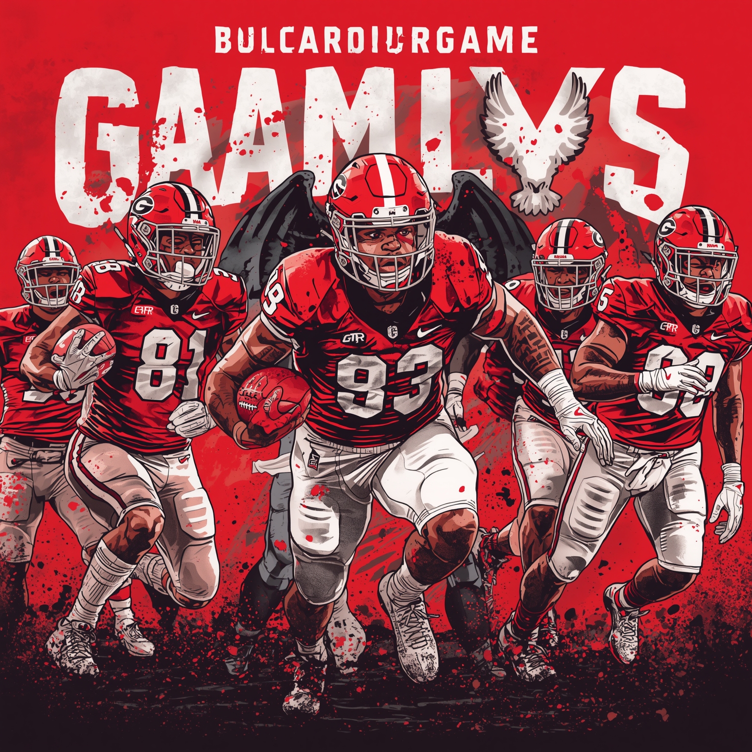 Georgia Bulldogs’ Fumble Fiasco to Eagles Draft Chase - painting of Georgia Bulldogs football venue