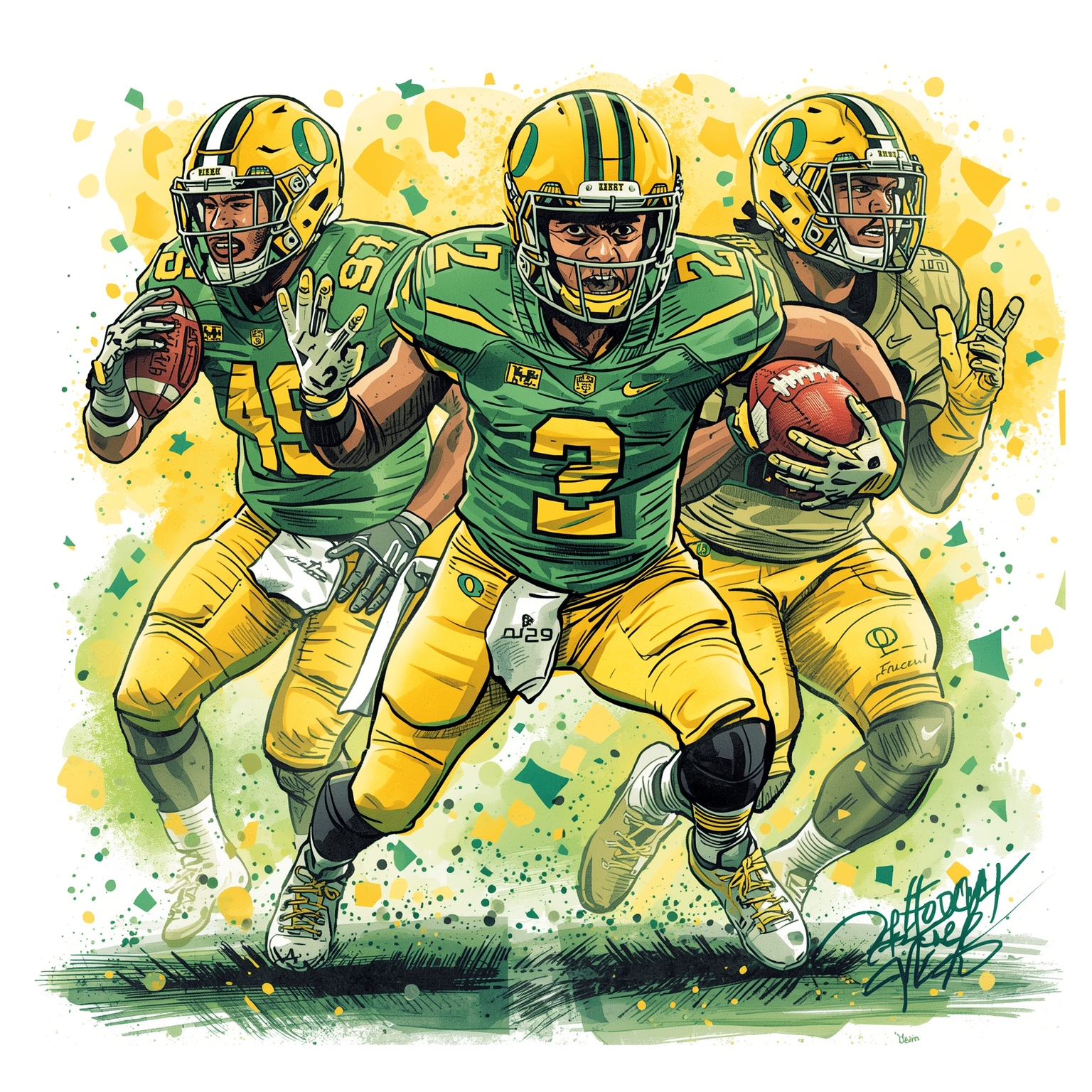 Ducks’ Draft Shocks, Injuries, and Recruiting Drama - painting of Oregon Ducks football venue