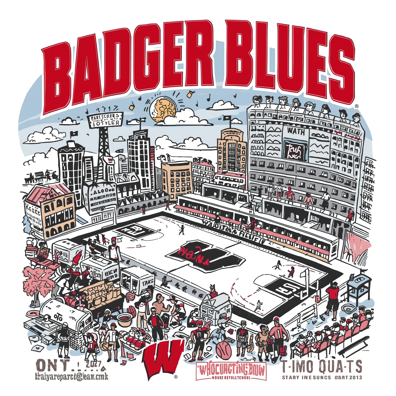 Badger Blues: Portal Pressure, Euro Hopes, Overtime Agony - painting of Wisconsin Badgers basketball, football venue