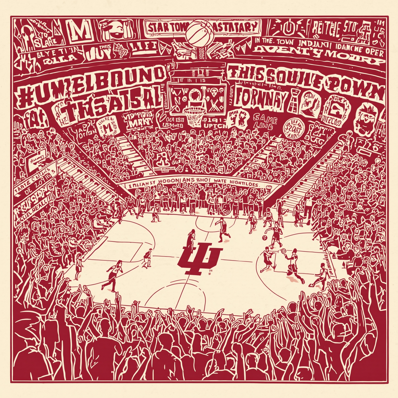 Hoosiers' Epic Wisconsin Win: Quotes, Grit & Tourney Upswing - painting of Indiana Hoosiers basketball venue