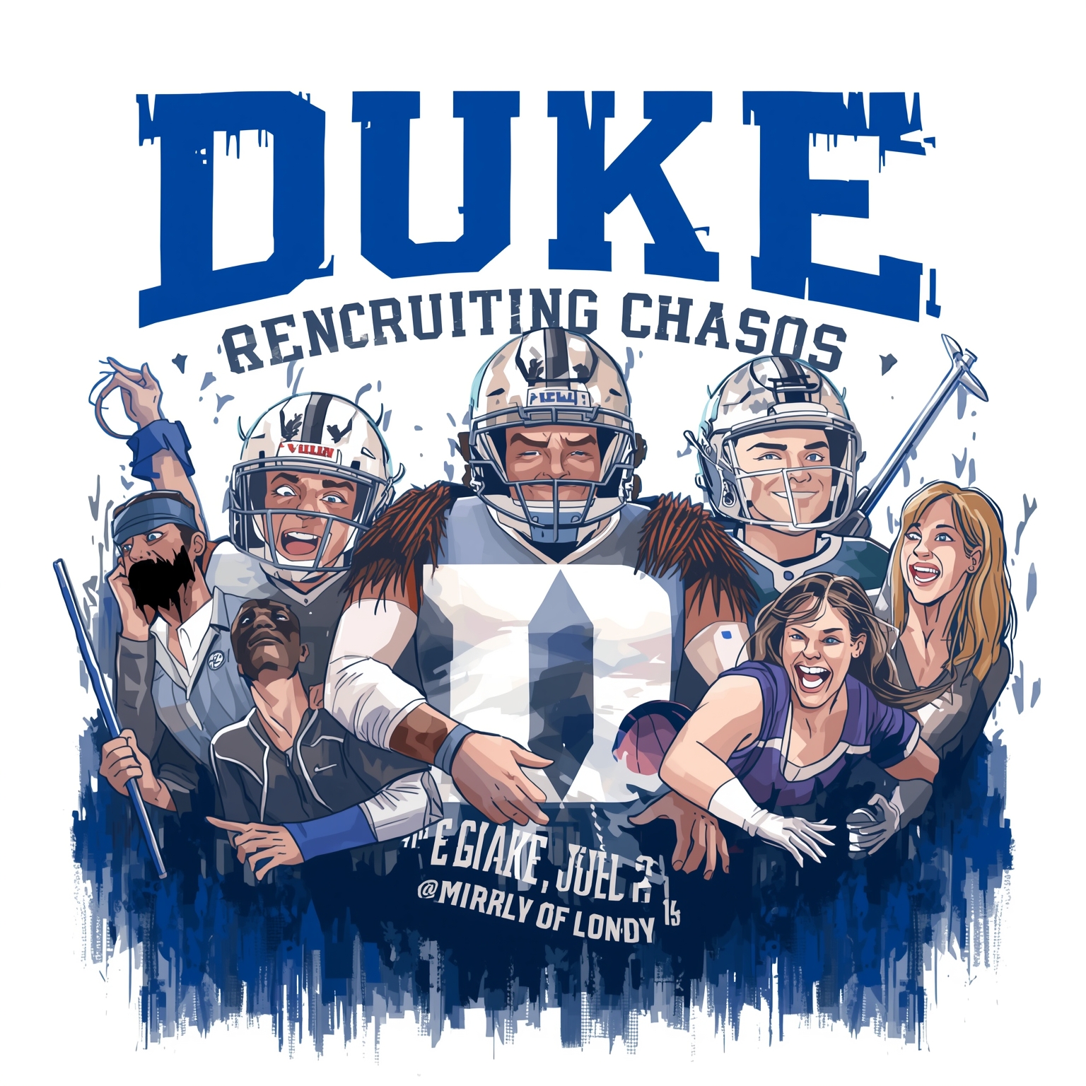 Duke’s Recruiting Chaos and Rivalry Insights - painting of Duke Blue Devils basketball, football venue