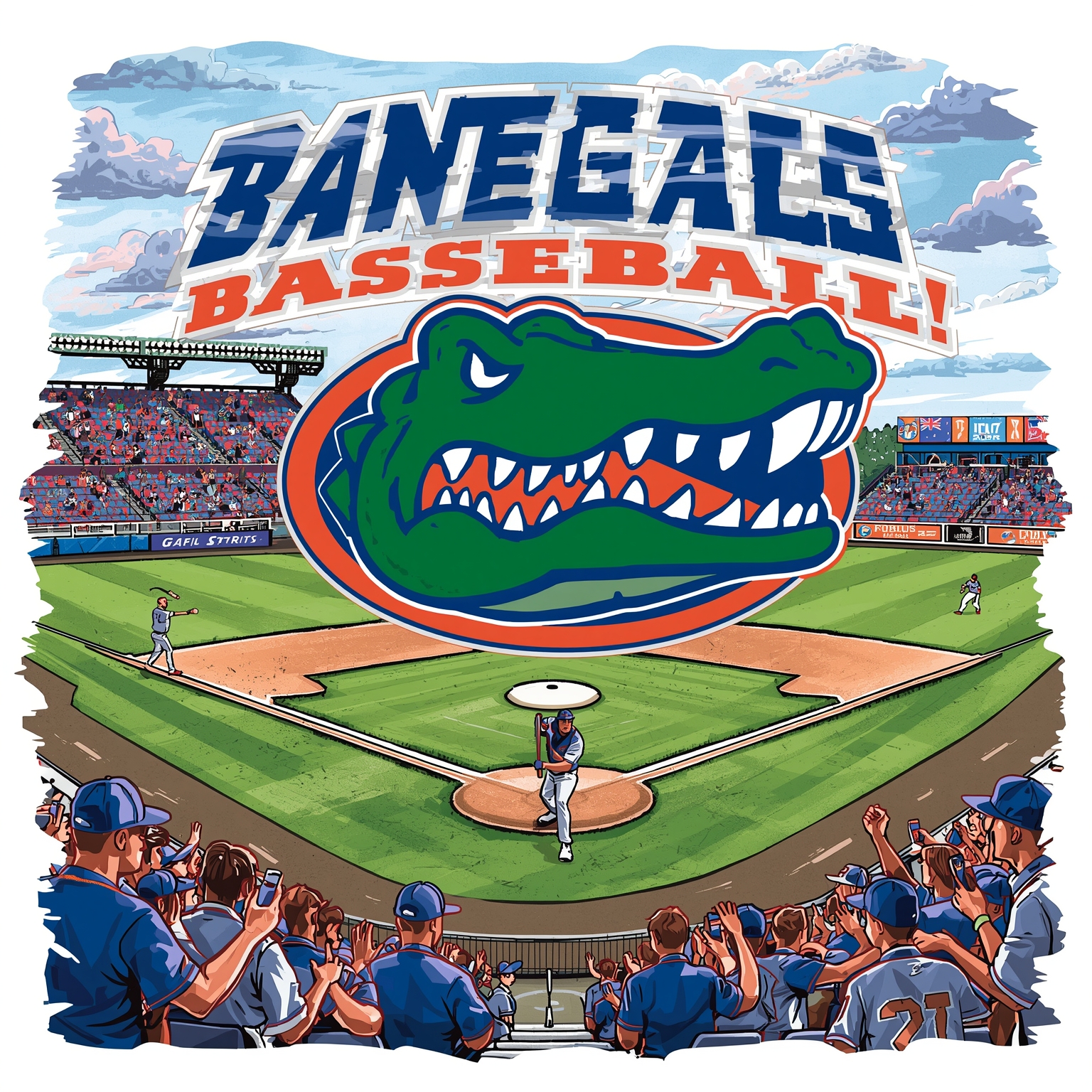 Gators Baseball’s Revival and Maye Family Ties - painting of Florida Gators baseball venue