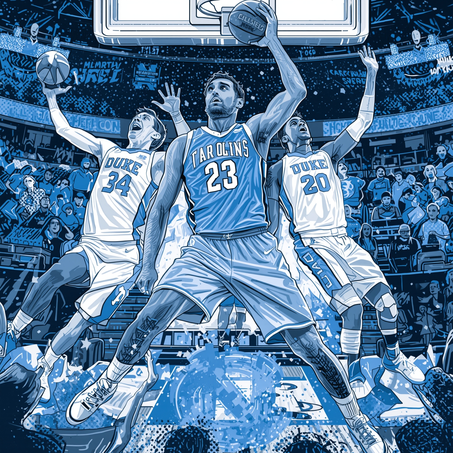 UNC Tar Heels’ Epic Comeback Shocks Duke - painting of North Carolina Tar Heels basketball venue