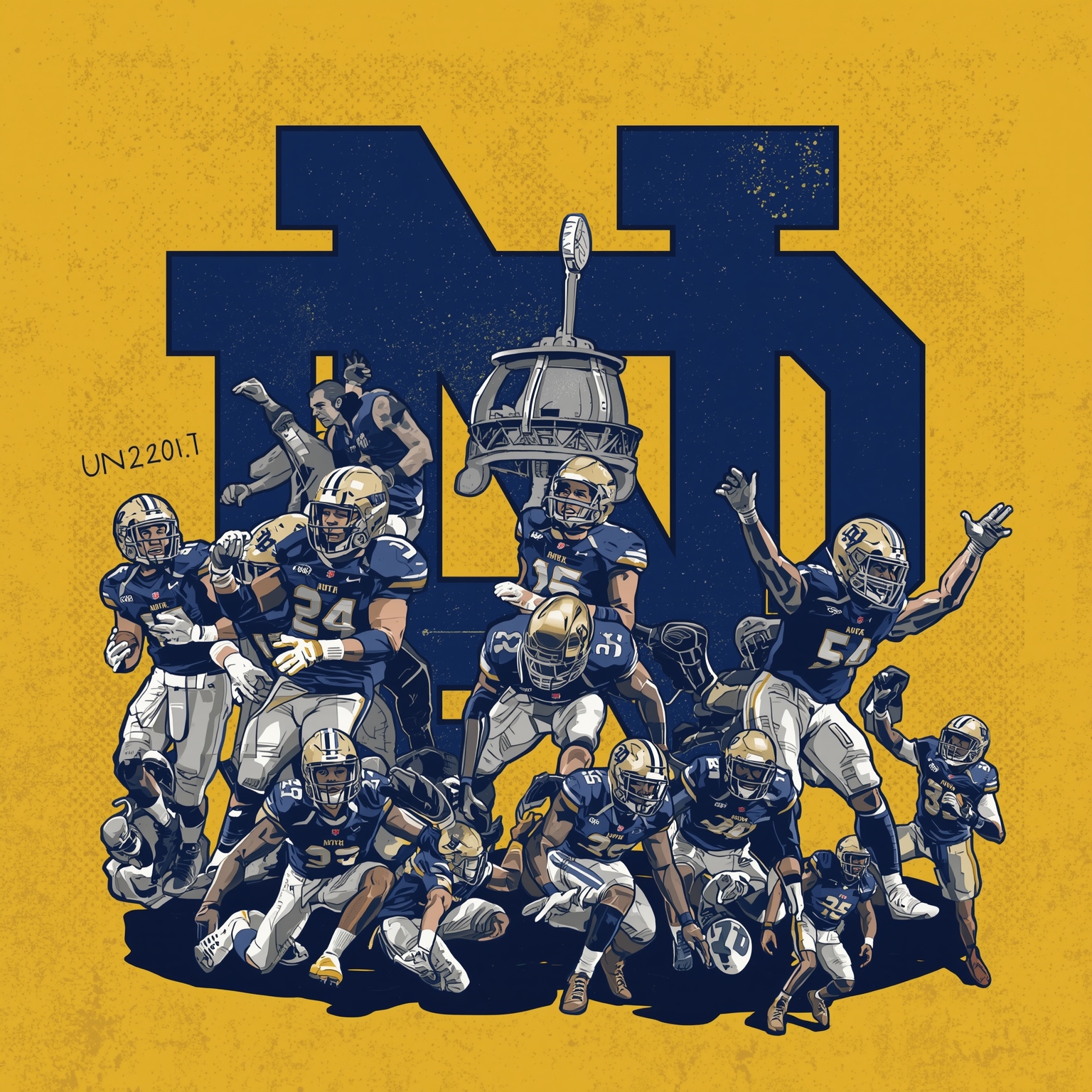 Notre Dame’s 2026 Shake-Up: New Recruits and NFL Hopefuls - painting of Notre Dame Fighting Irish football venue