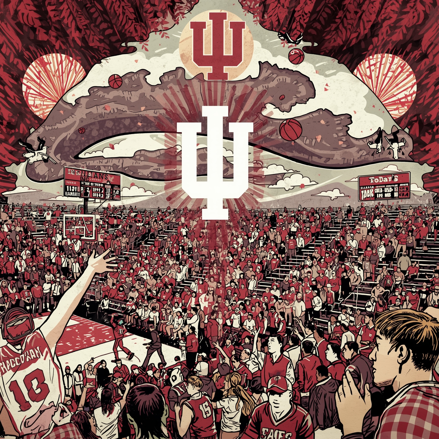 Indiana Basketball: Reed Bailey’s Rise and USC Preview - painting of Indiana Hoosiers basketball venue