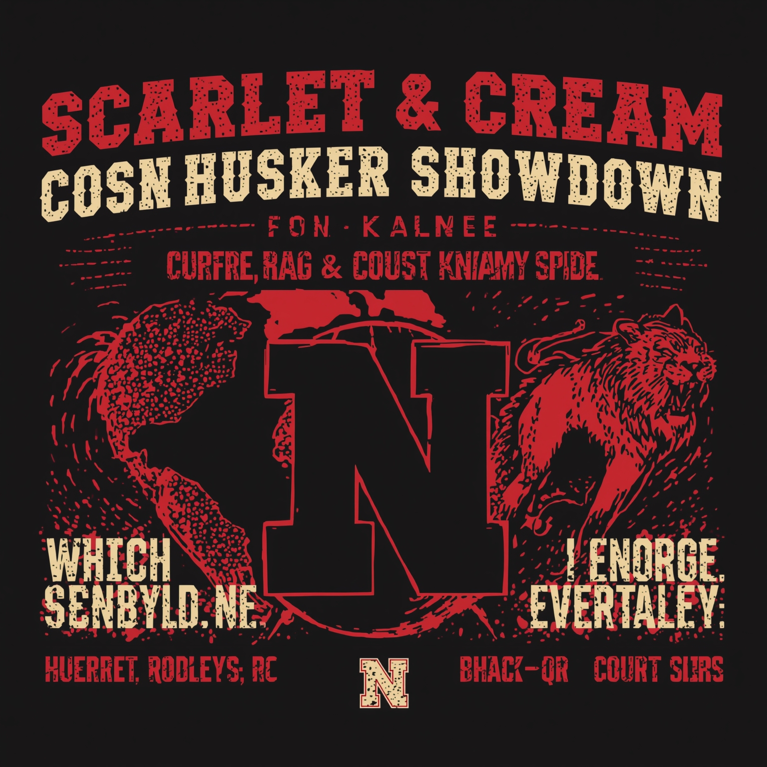 Scarlet & Cream Showdown: RB Shakeup and Court Slips - painting of Nebraska Cornhuskers football,basketball venue