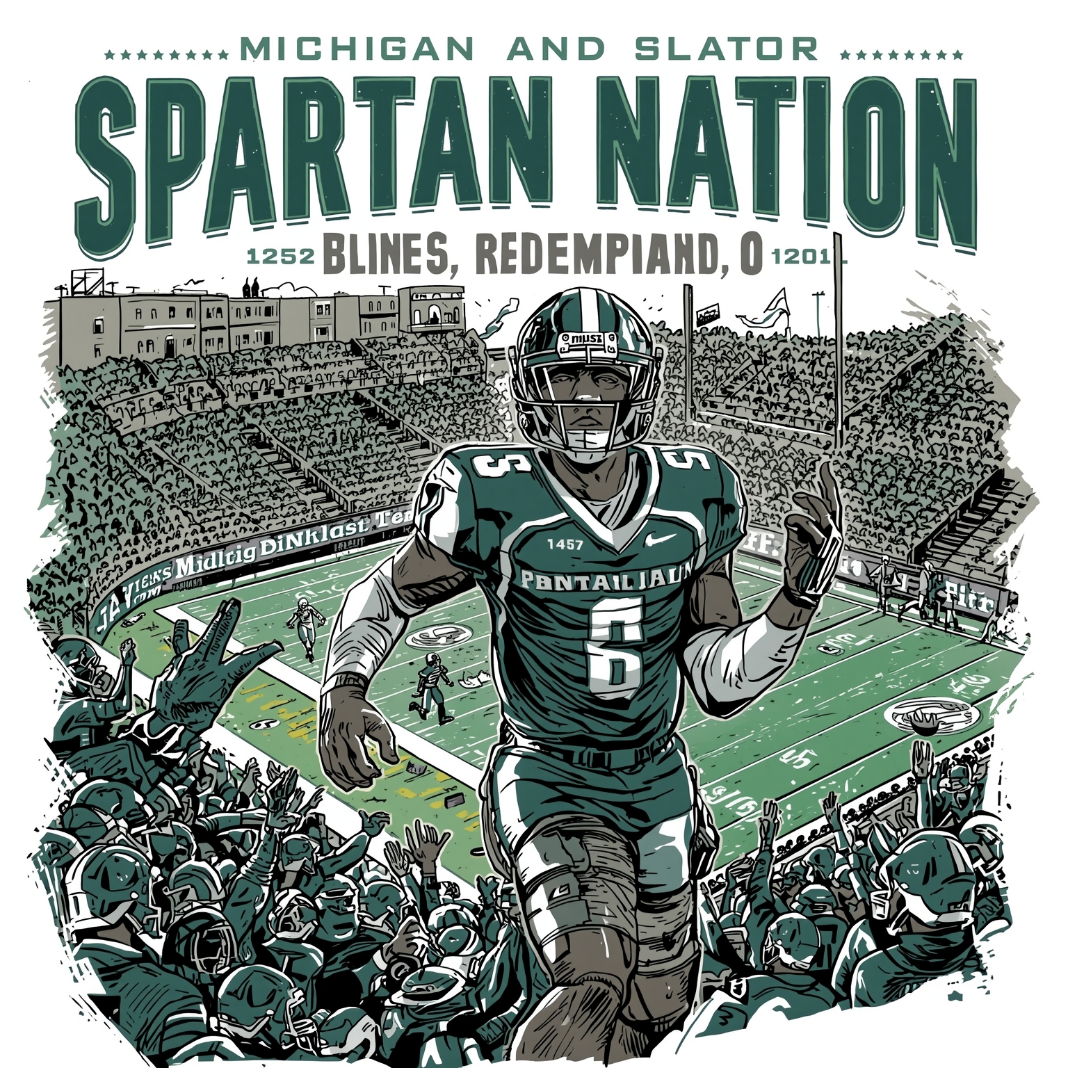 Spartan Nation: Slumps, Recruits, and Redemption - painting of Michigan State Spartans basketball, football venue