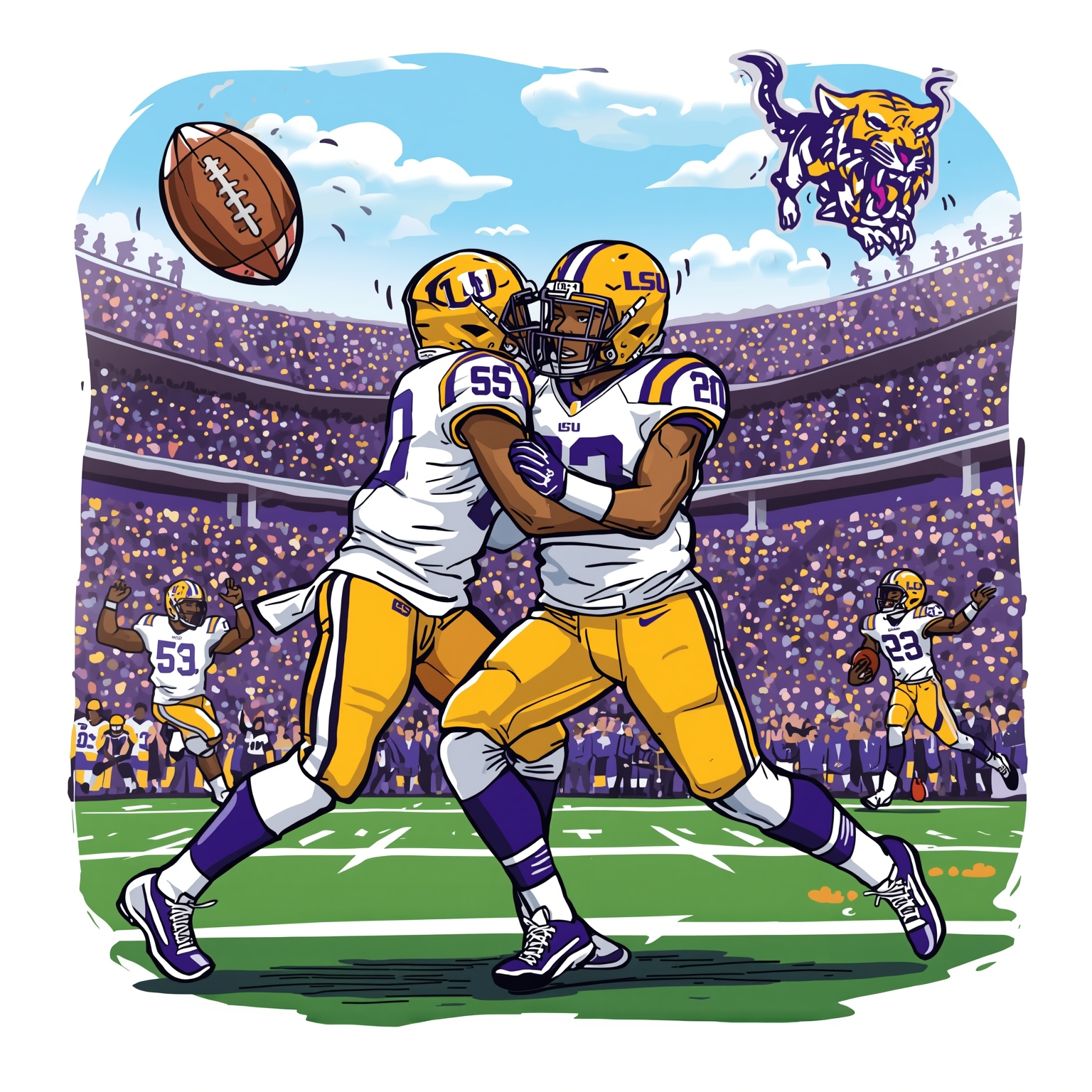 LSU’s Transfer Tango and Trojan Recruitment Drama - painting of LSU Tigers football venue