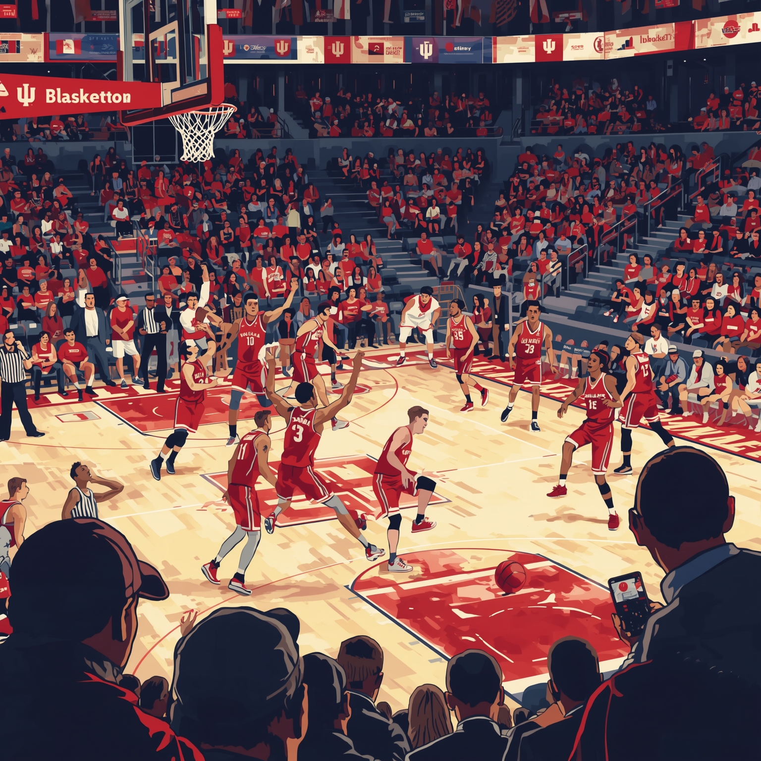 Hoosiers Face Bruising Loss and NCAA Bracket Battle - painting of Indiana Hoosiers basketball venue