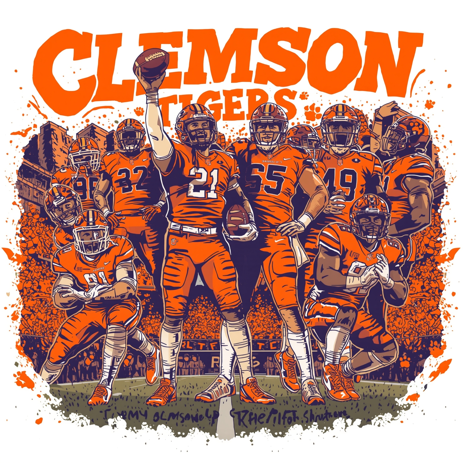 Clemson Tigers Shake Up Football, Coach Stays Proud - painting of Clemson Tigers basketball, football venue