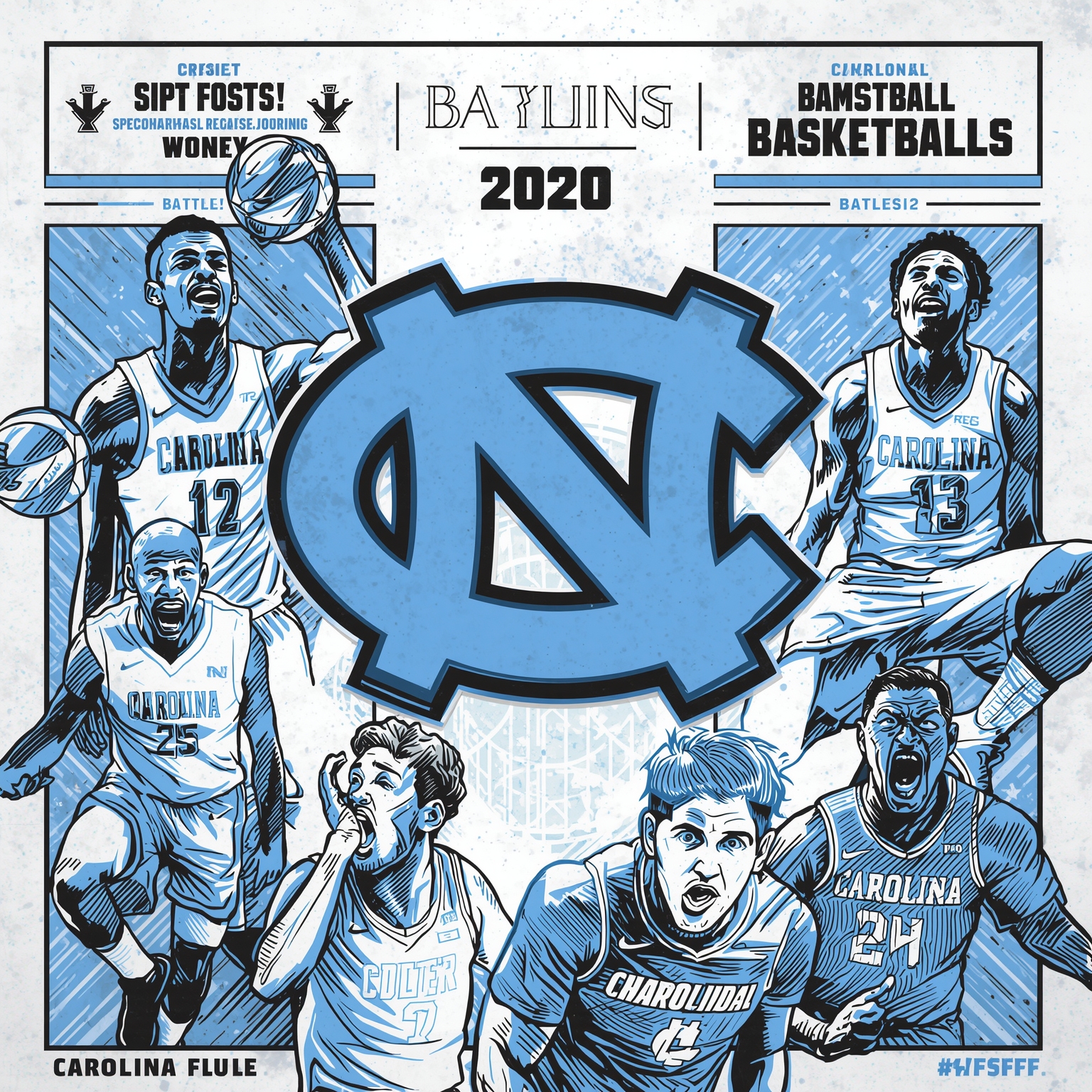 Tar Heels Battle Injuries and Rivalry Showdown - painting of North Carolina Tar Heels basketball venue