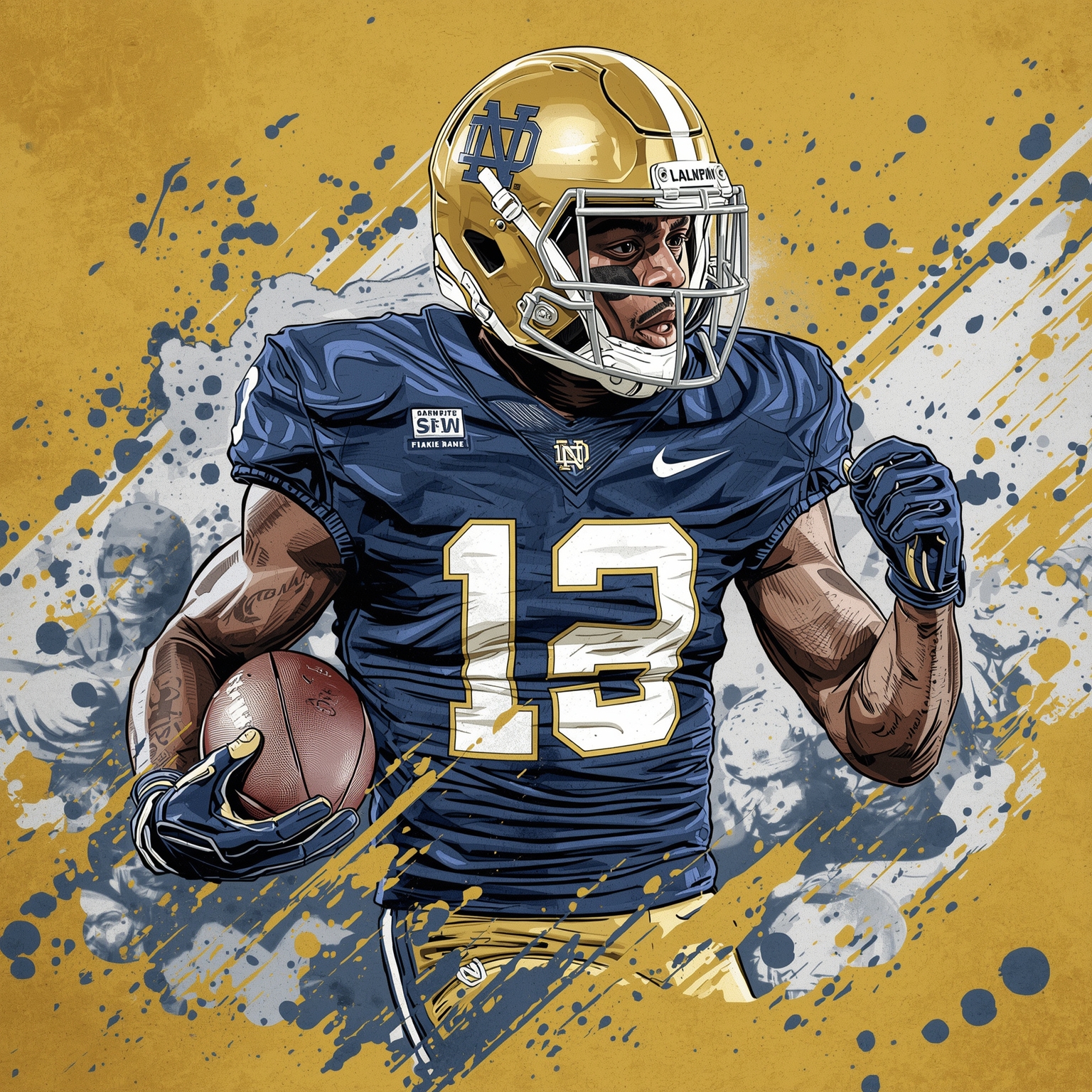 Notre Dame’s High-Stakes Hype and Coach Exodus - painting of Notre Dame Fighting Irish football venue